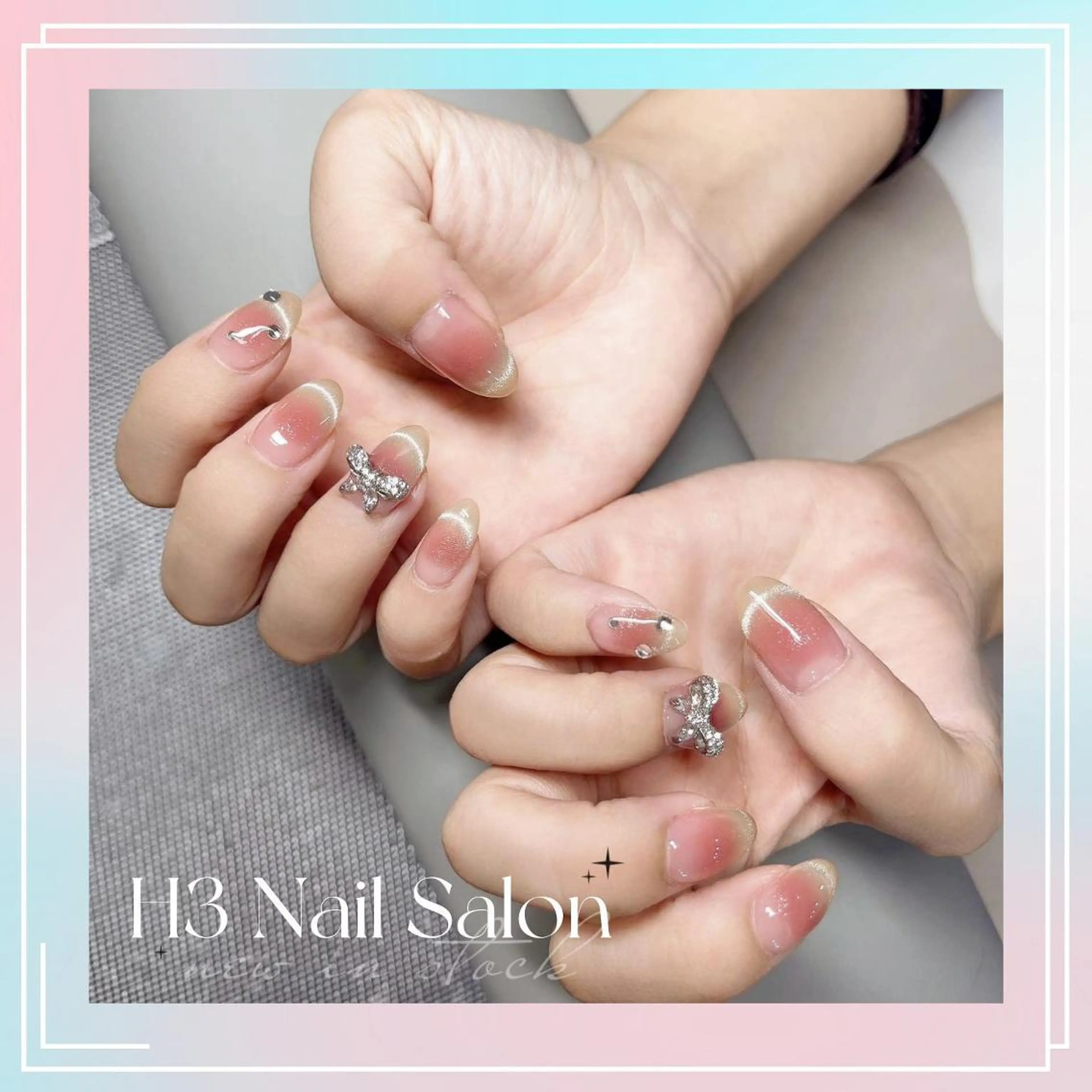 ミディアム Dione Nail 長さだし モデル募集のネイルデザイン