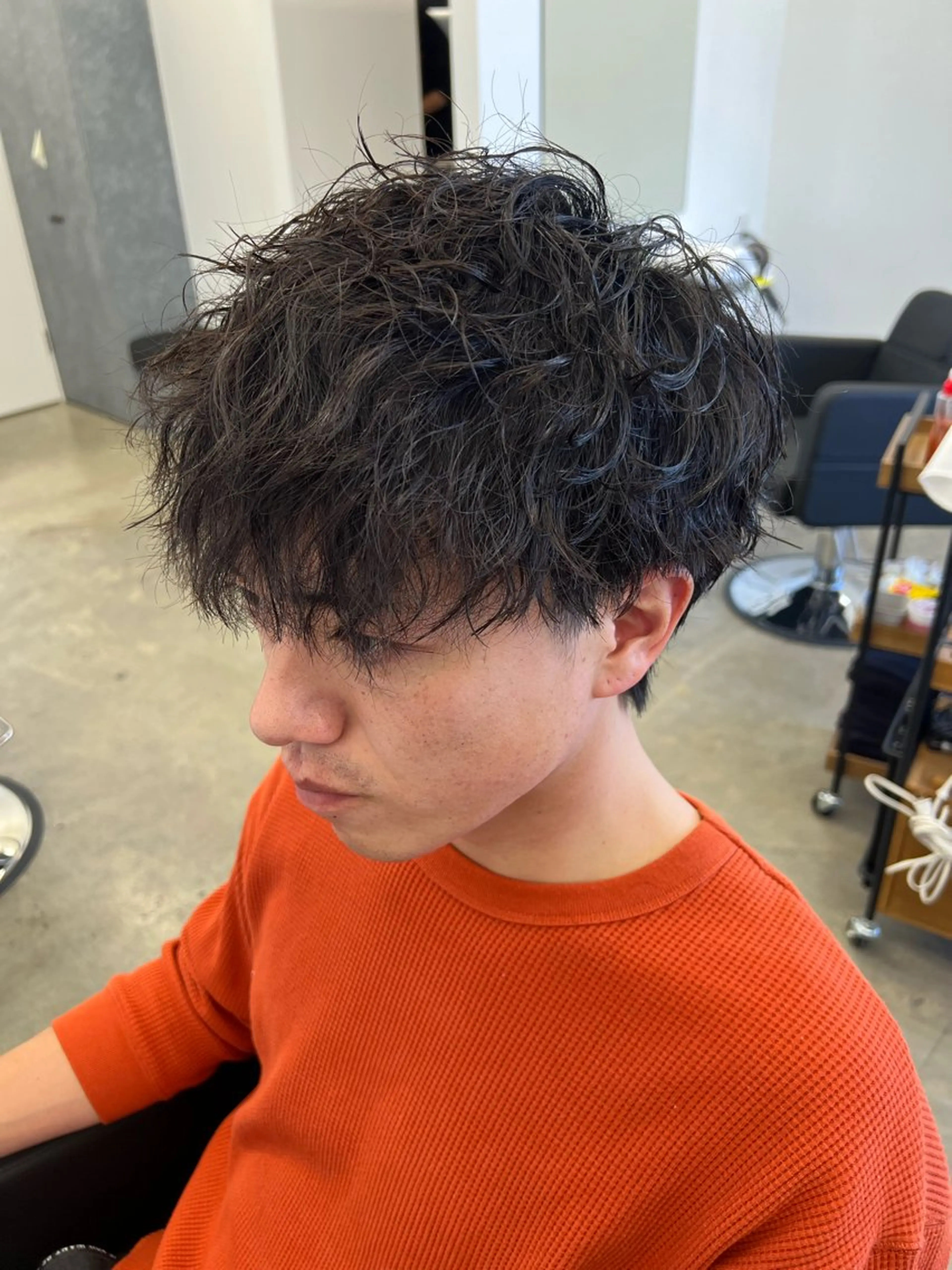 ミディアム メンズ ミディアムパーマ マッシュ メンズパーマ メンズ特化美容師 井上大輔のヘアスタイル
