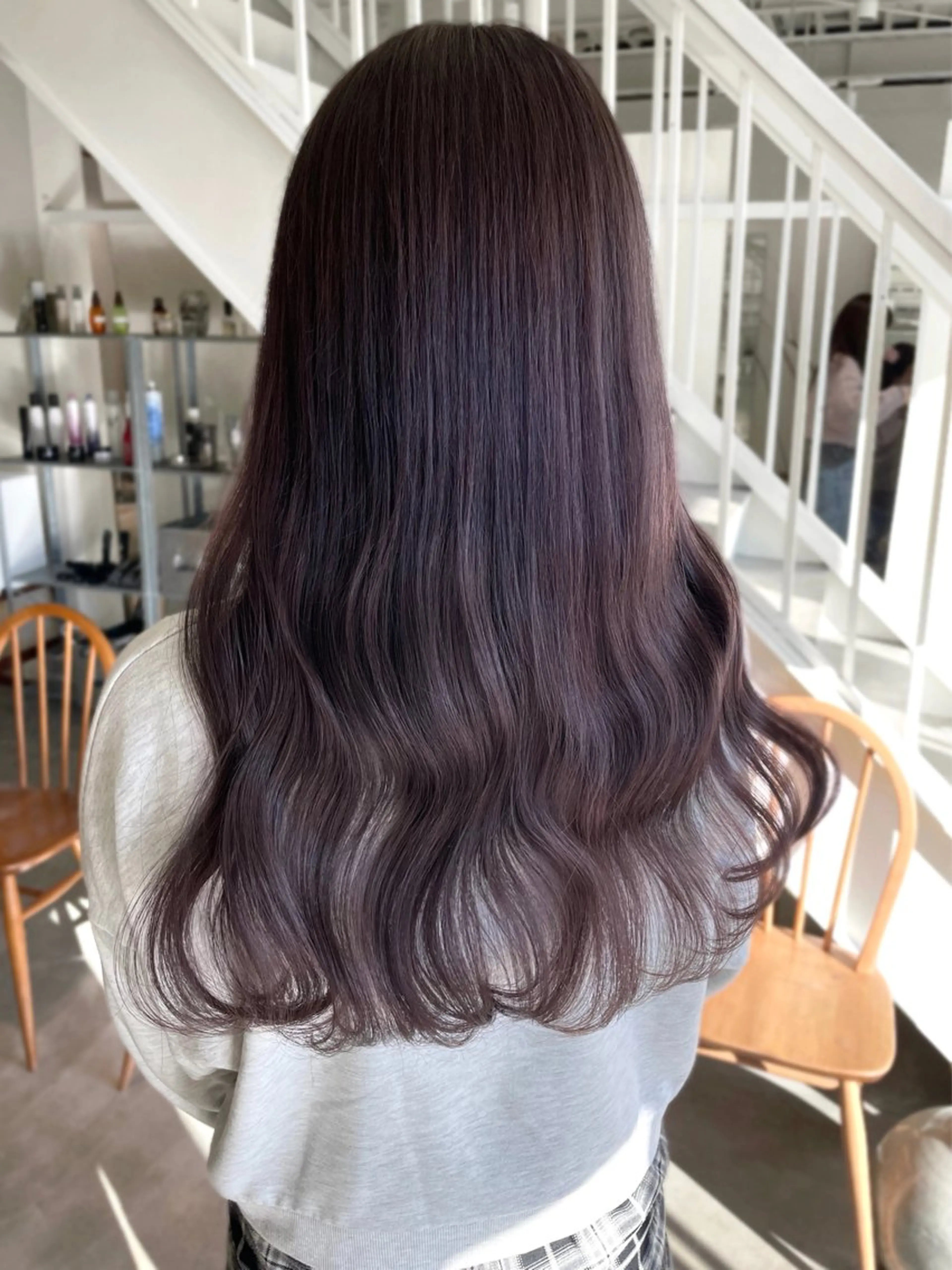 ロング カラー ヘアカラー 林 千聖のヘアスタイル