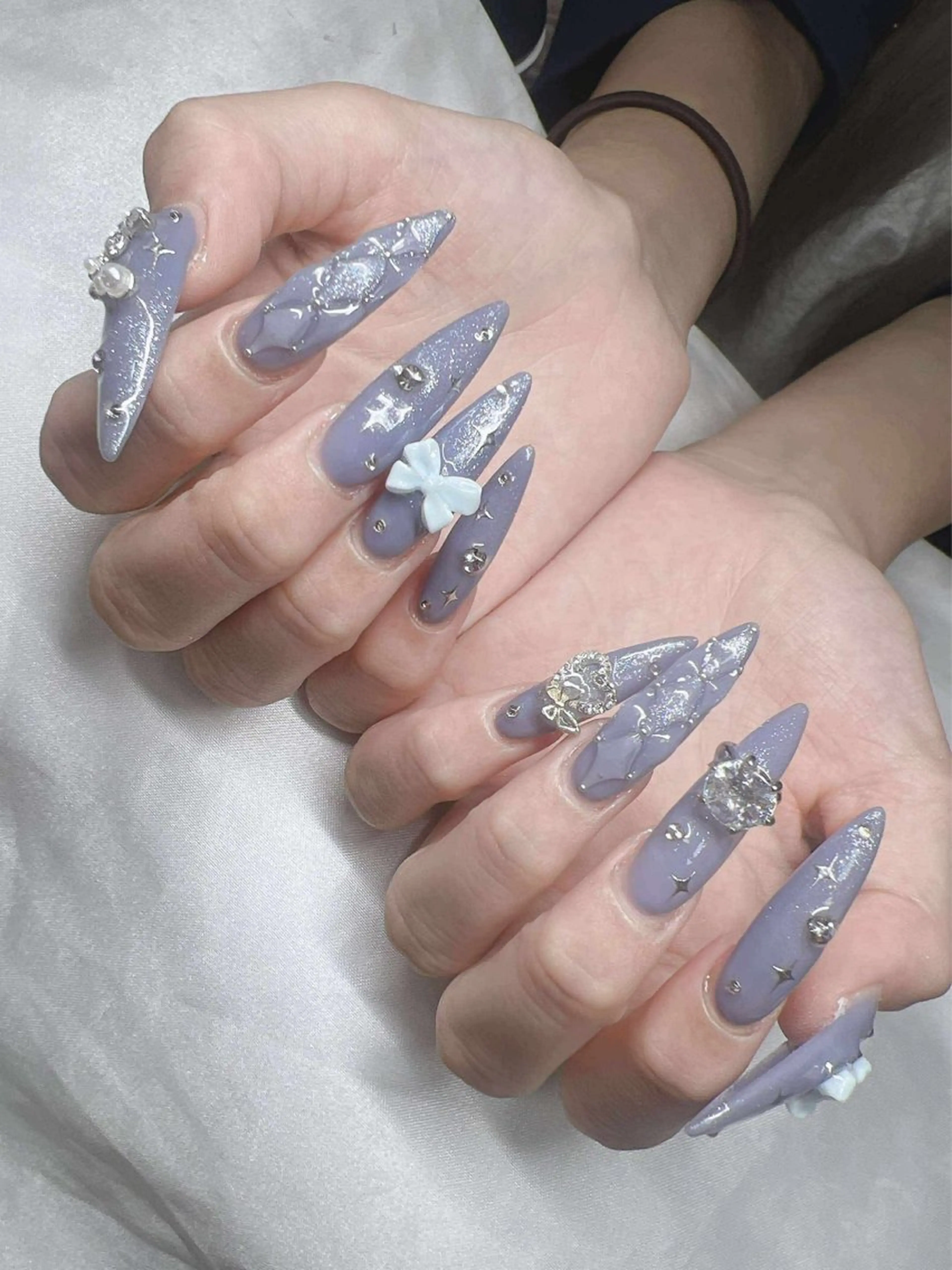 ネイル 長さ出し グラデーション 卒業式 キラキラネイル マグネットネイル ハンドネイル Lee Nailsのネイルデザイン