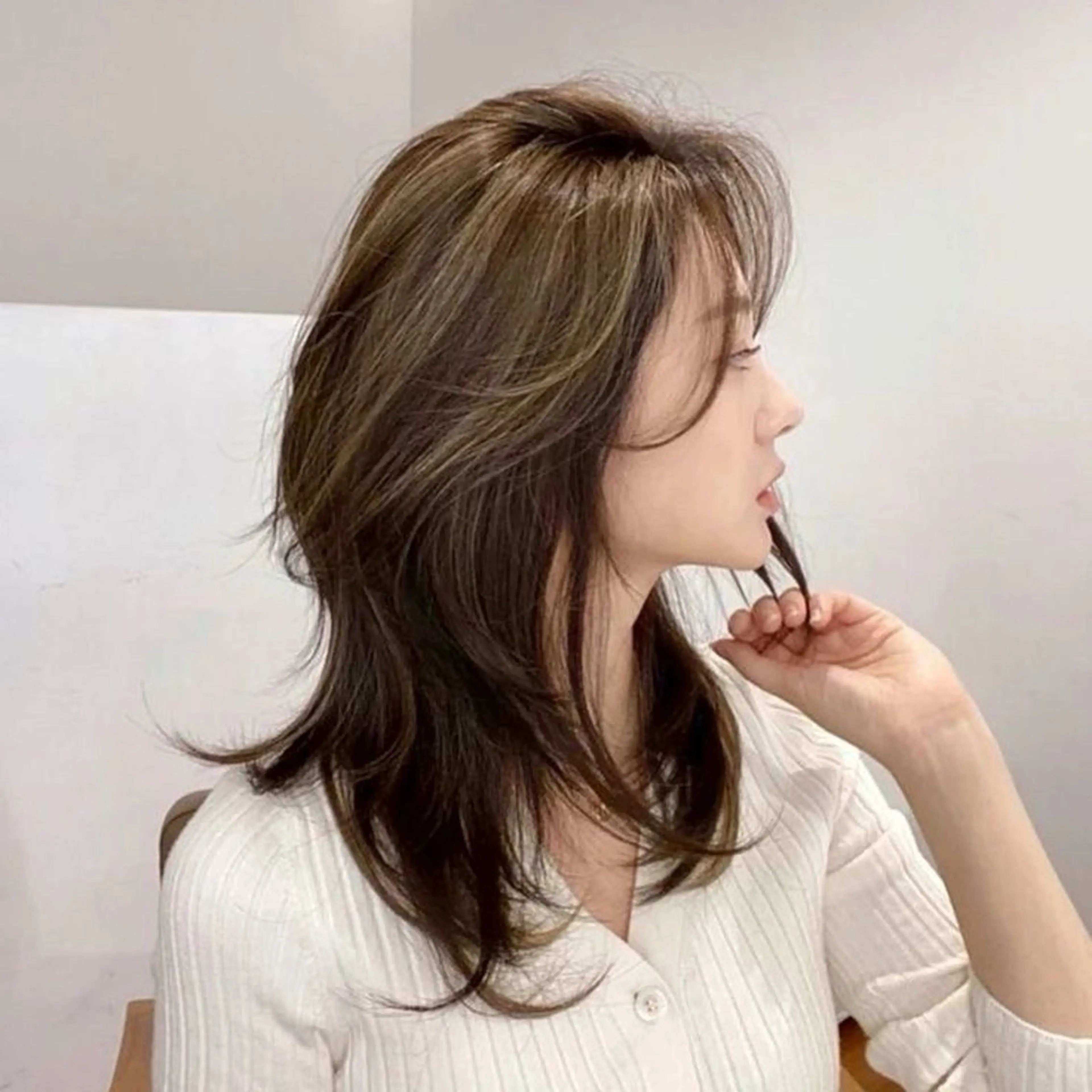 セミロング ナギ『kii』 福岡美容室🇰🇷のヘアスタイル