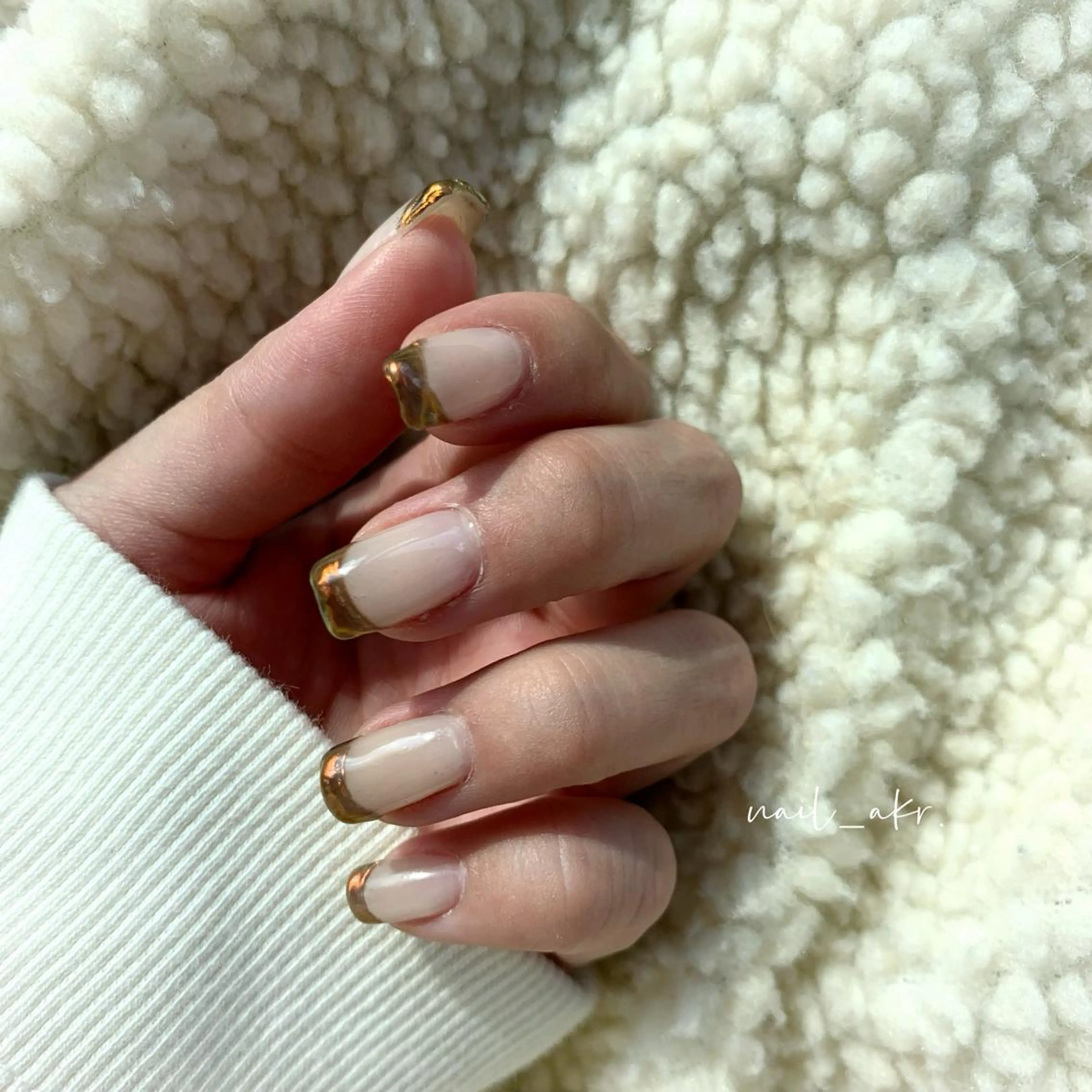 ネイル ブラウン フレンチネイル nailAVANCE akariのネイルデザイン