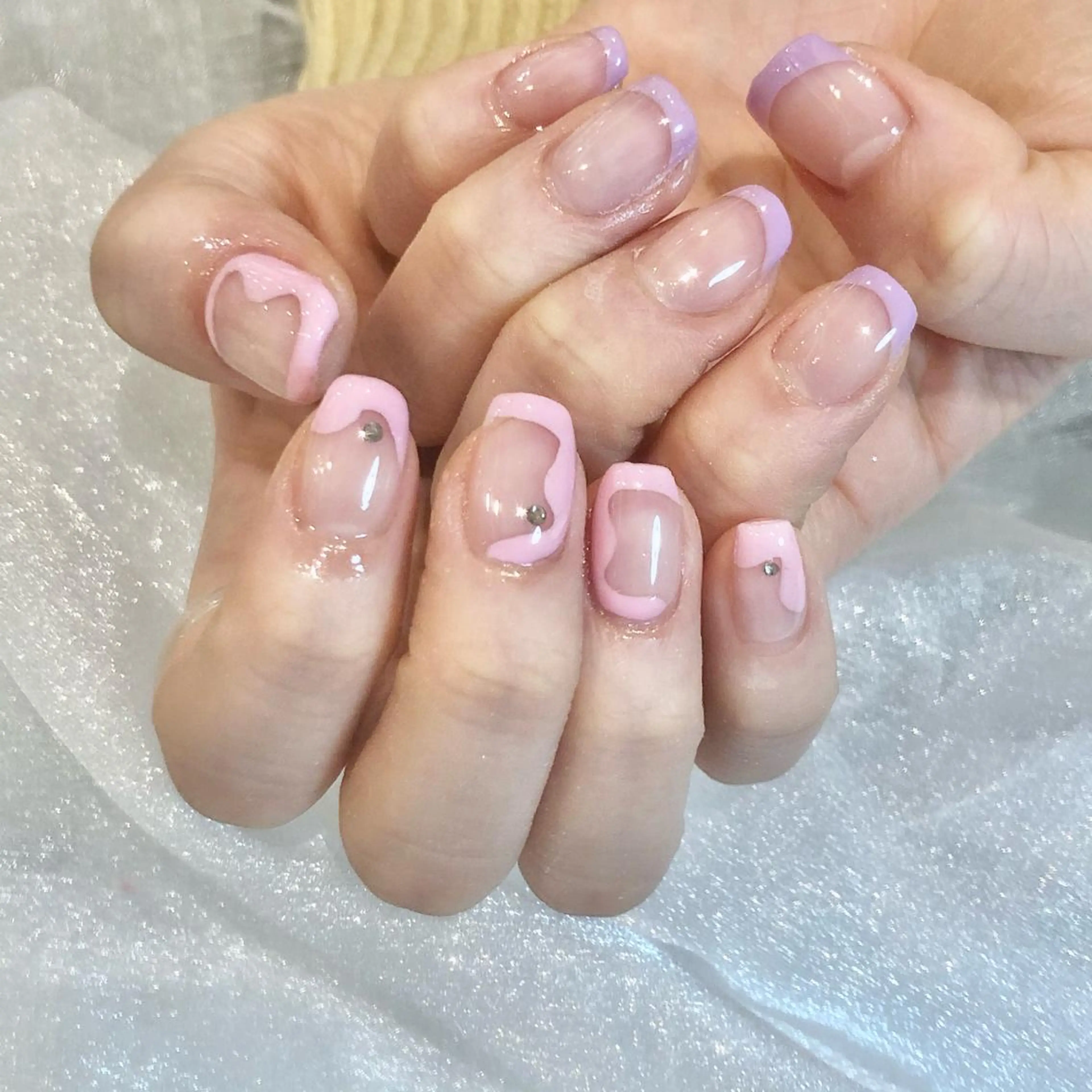 ネイル フレンチネイル ストーンネイル Can Nail 栄店 【キャンネイル】所属・後藤今日子 CANNAIL栄店のネイルデザイン