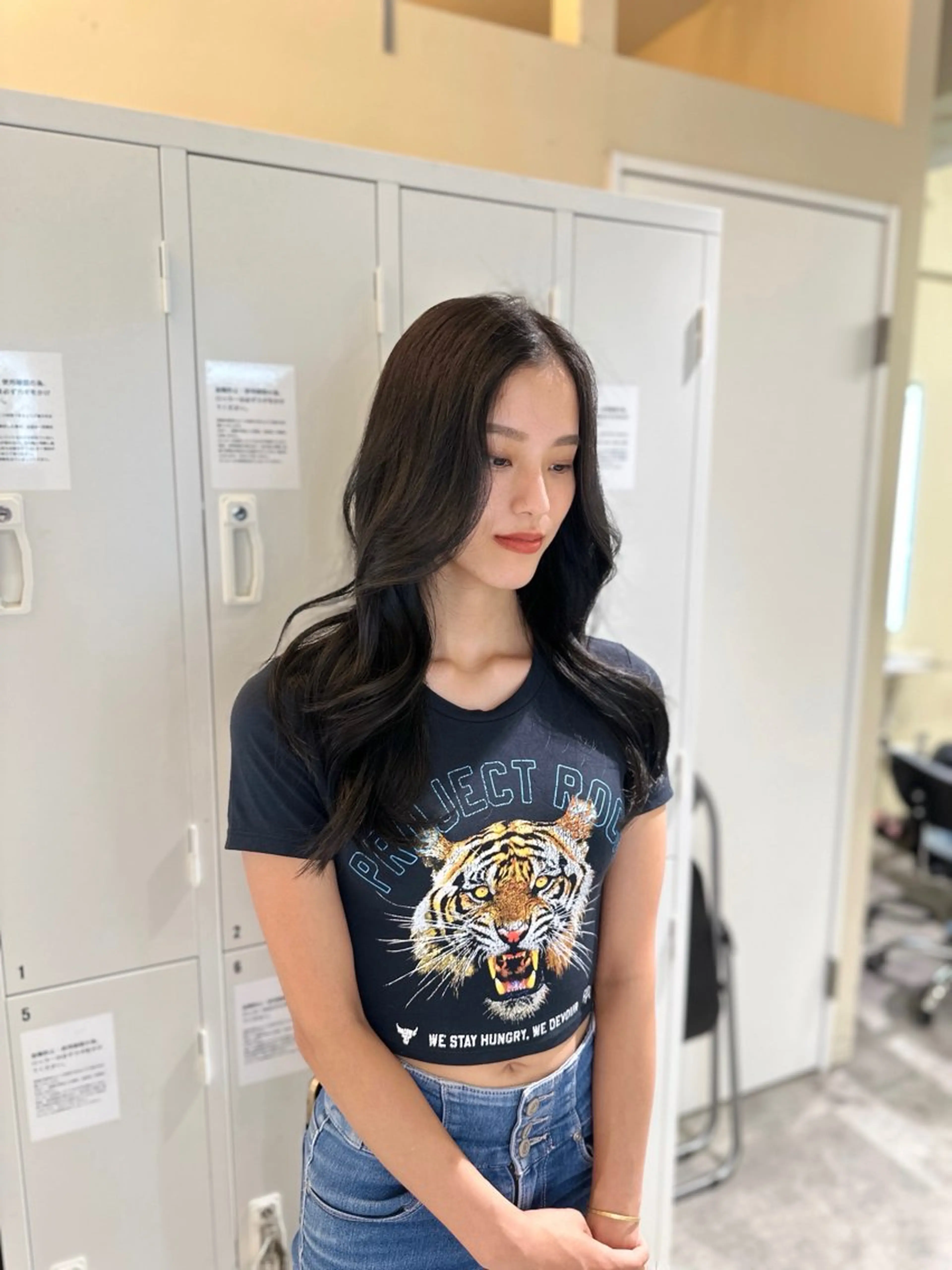 ロング カラー アディクシーカラー バレイヤージュ ブリーチ デザインカラー ダブルカラー カット トリートメント レイヤーカット nude ヘア大和のヘアスタイル
