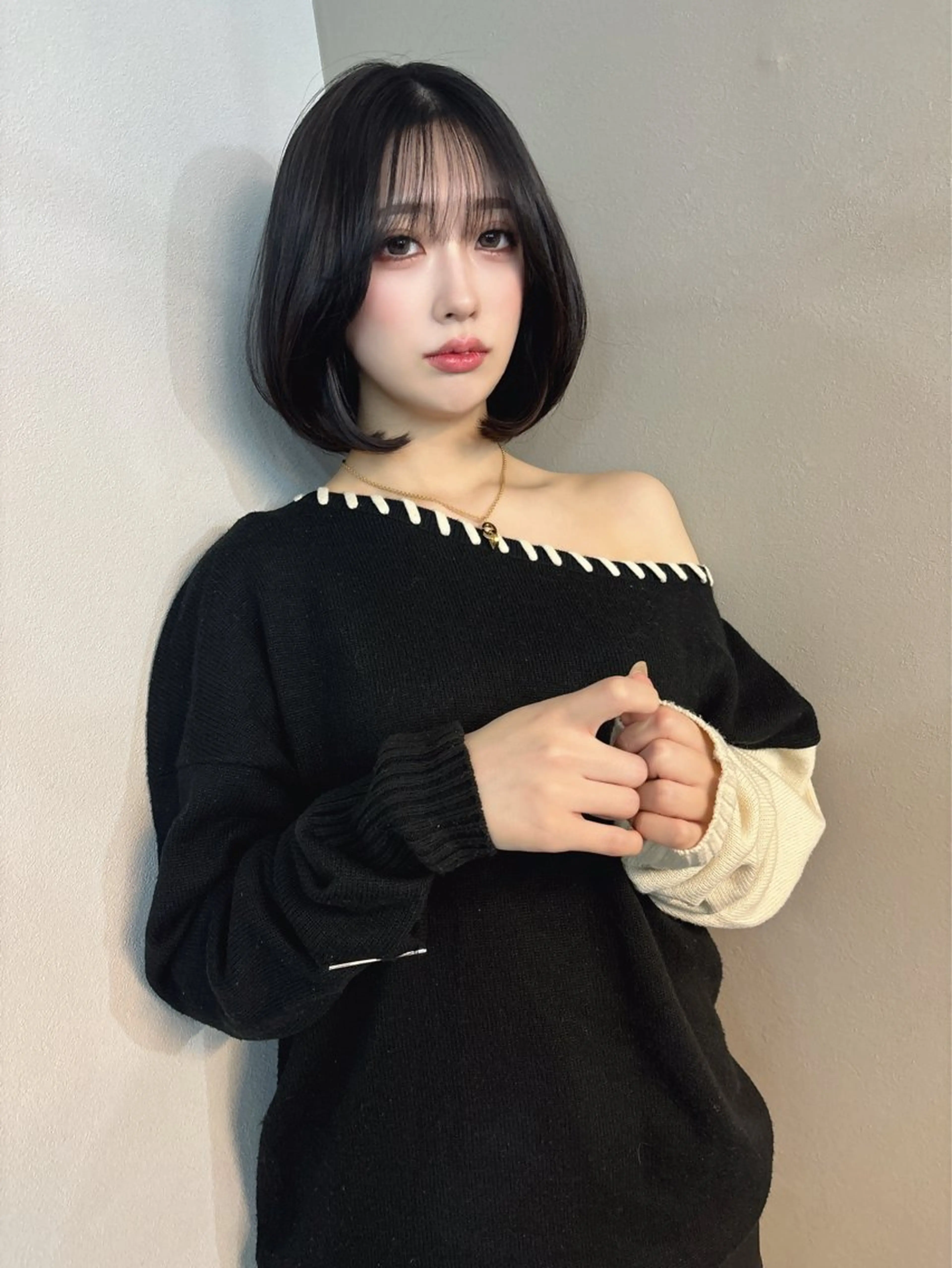 ミディアム カット ヘアカラー 縮毛矯正 トリートメント 縮毛矯正/髪質改善 韓国風/MIKIYAのヘアスタイル