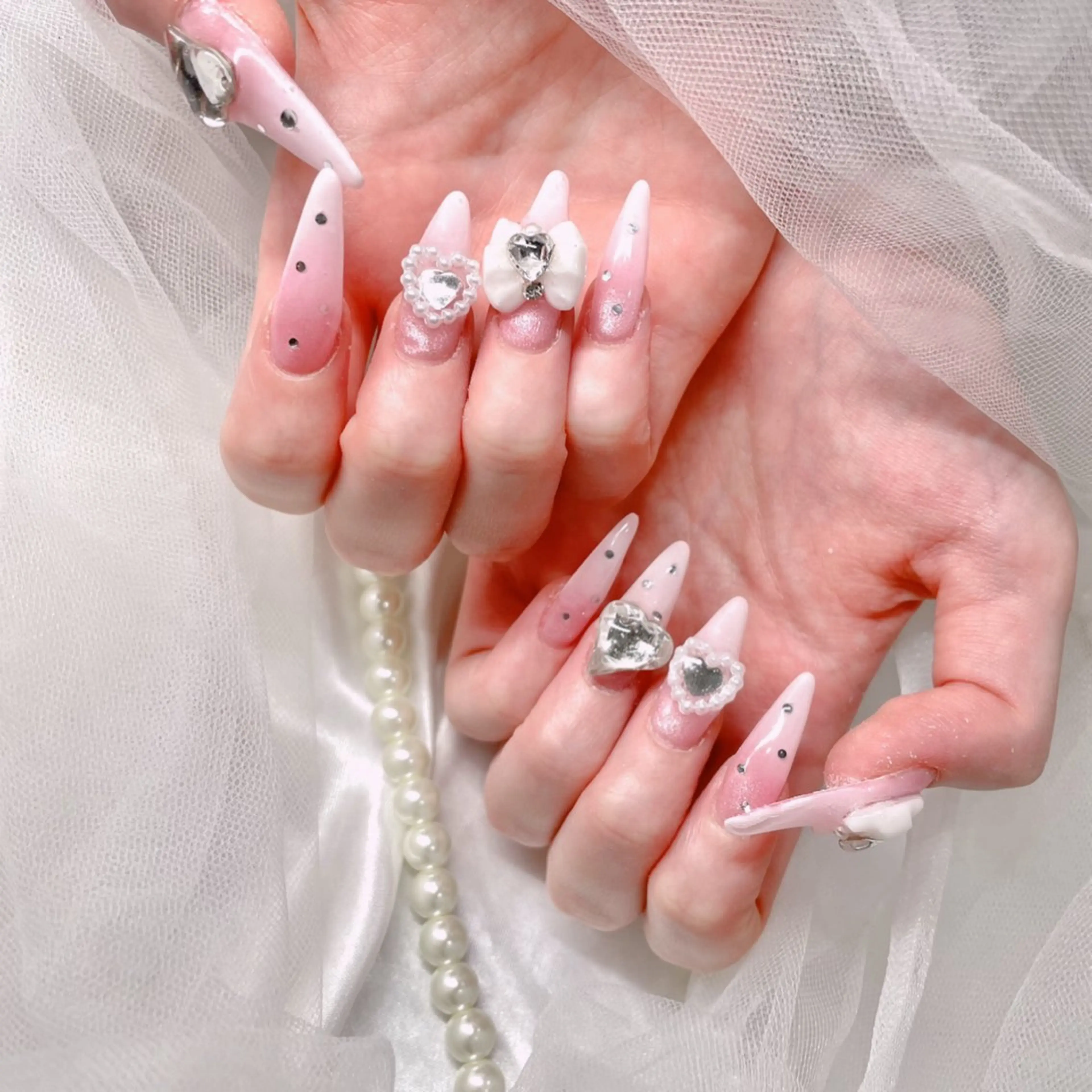 ネイル ロングネイル ハンドネイル ゆりか ジョアアンジェ福島のネイルデザイン