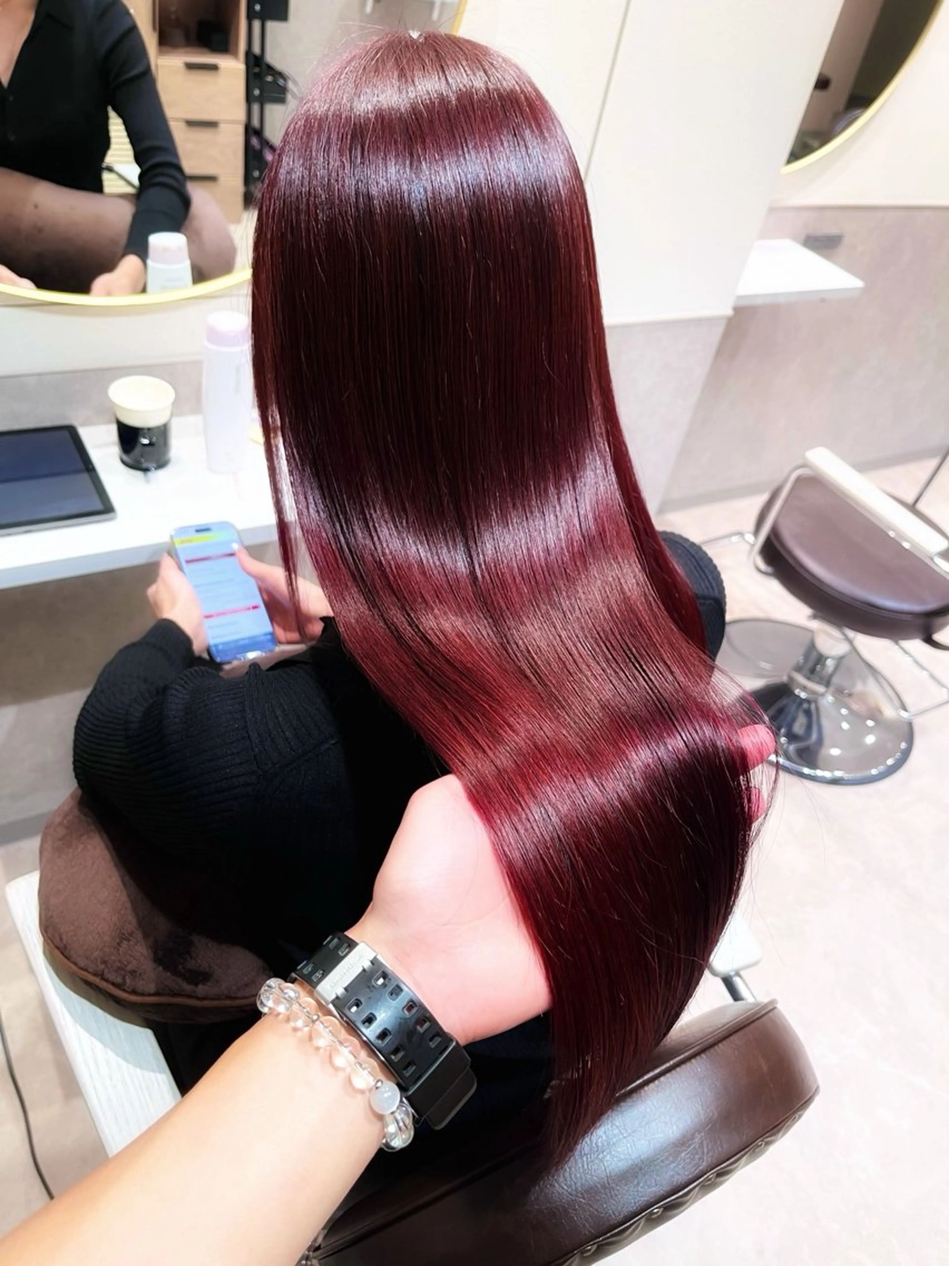 ロング カット ヘアカラー 縮毛矯正 トリートメント 銀座⭐️髪質改善⭐️ 平中 留生のヘアスタイル