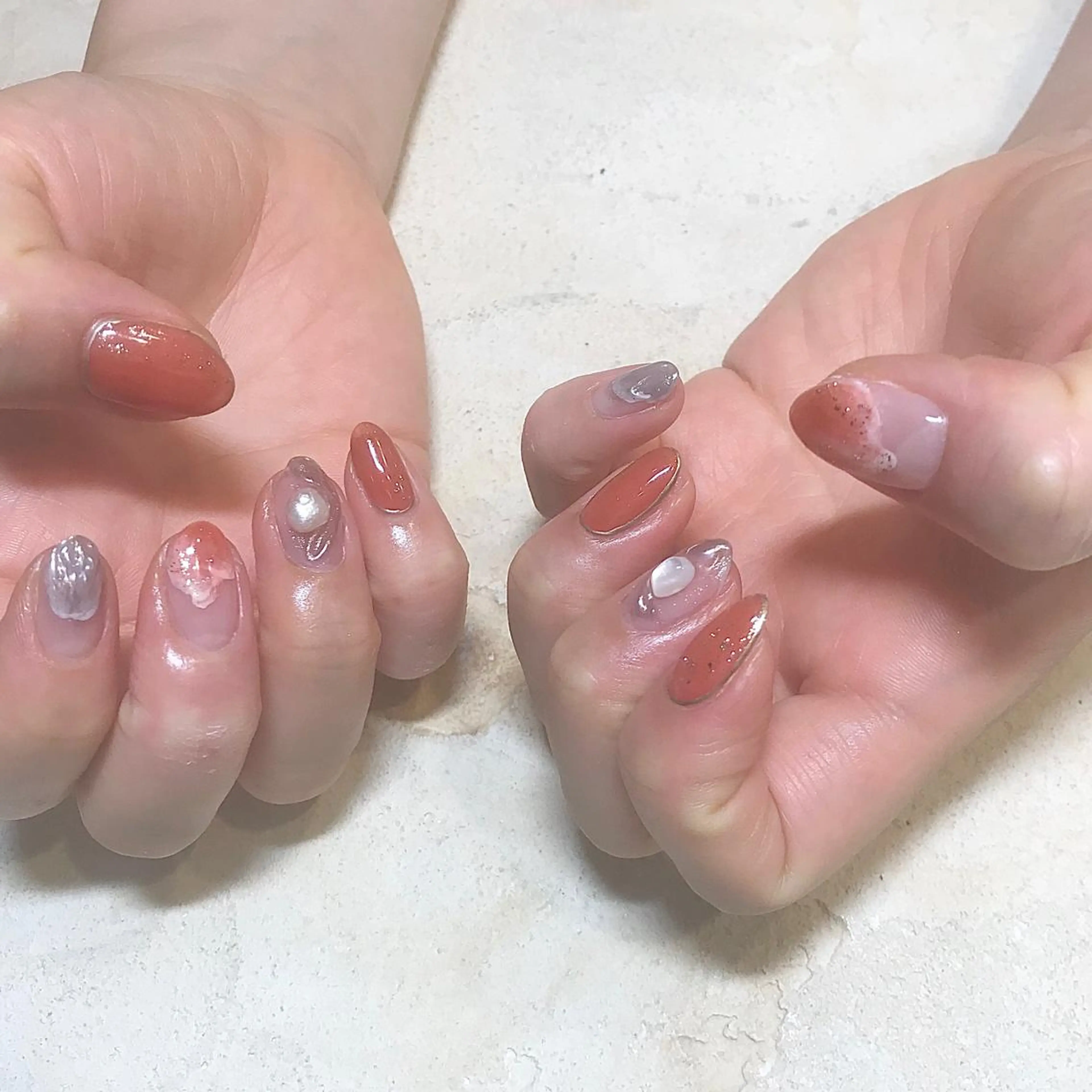 ミディアム ハンドネイル A85G ayakoのネイルデザイン