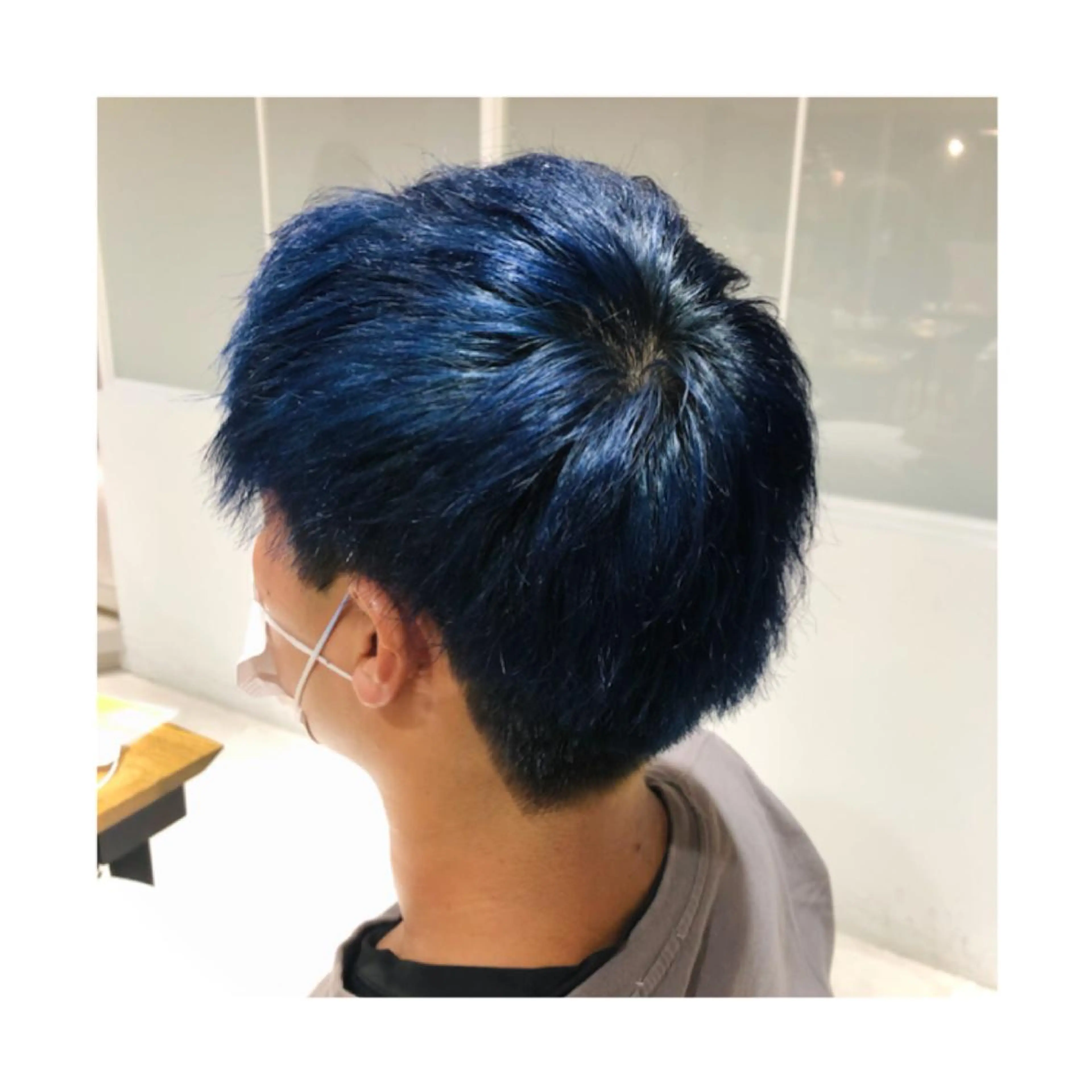 ショート カラー メンズ ダブルカラー ネイビーカラー ヘアカラー まちだ ひとみのヘアスタイル
