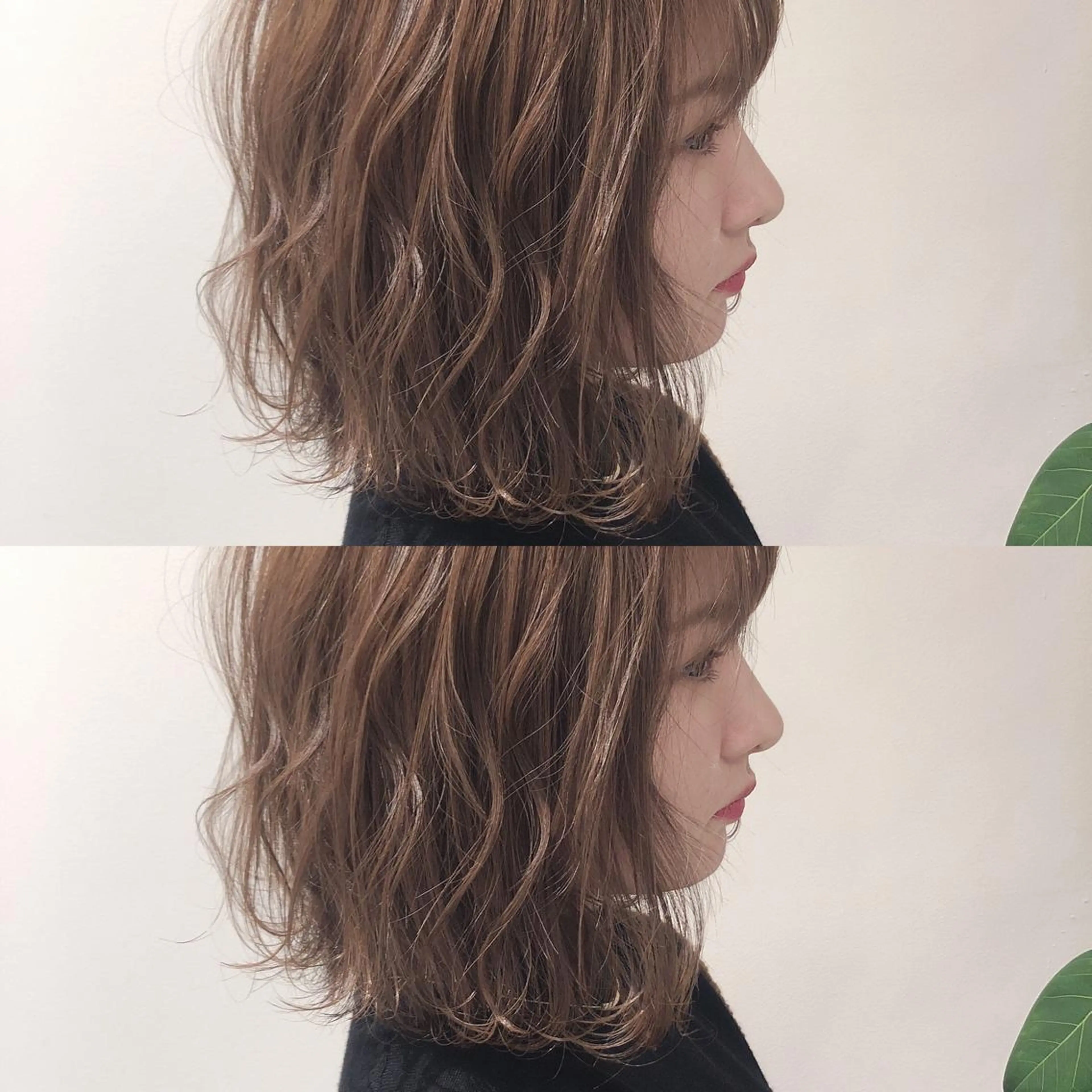 ミディアム カット 縮毛矯正 トリートメント ボブ韓国風レイヤー 髪質改善/畠中ケントのヘアスタイル