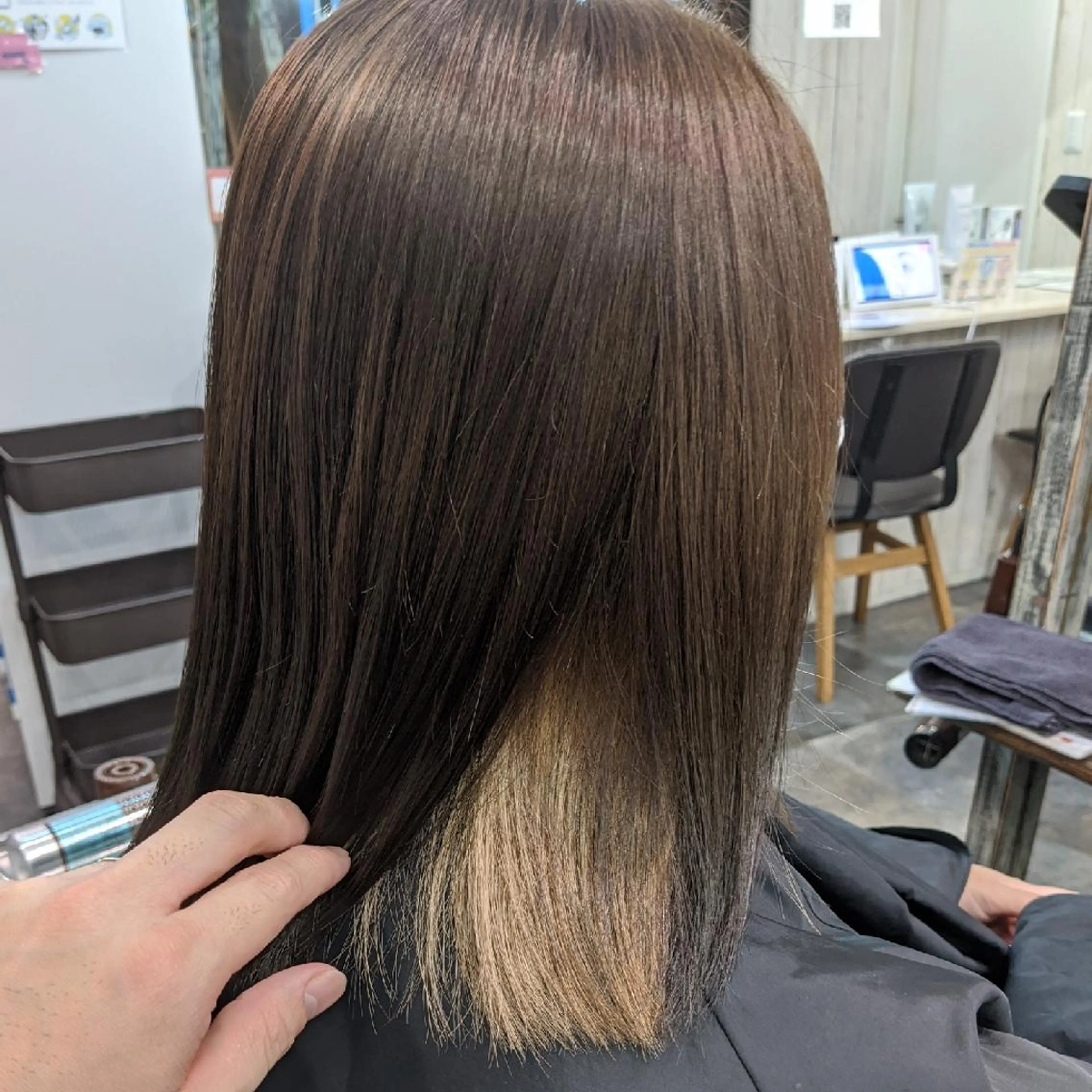 ミディアム 切りっぱなしボブ ショートボブ ミディアムパーマ ミストバング ボブ 店長えのもと支持率1 位レイヤー/メンズのヘアスタイル