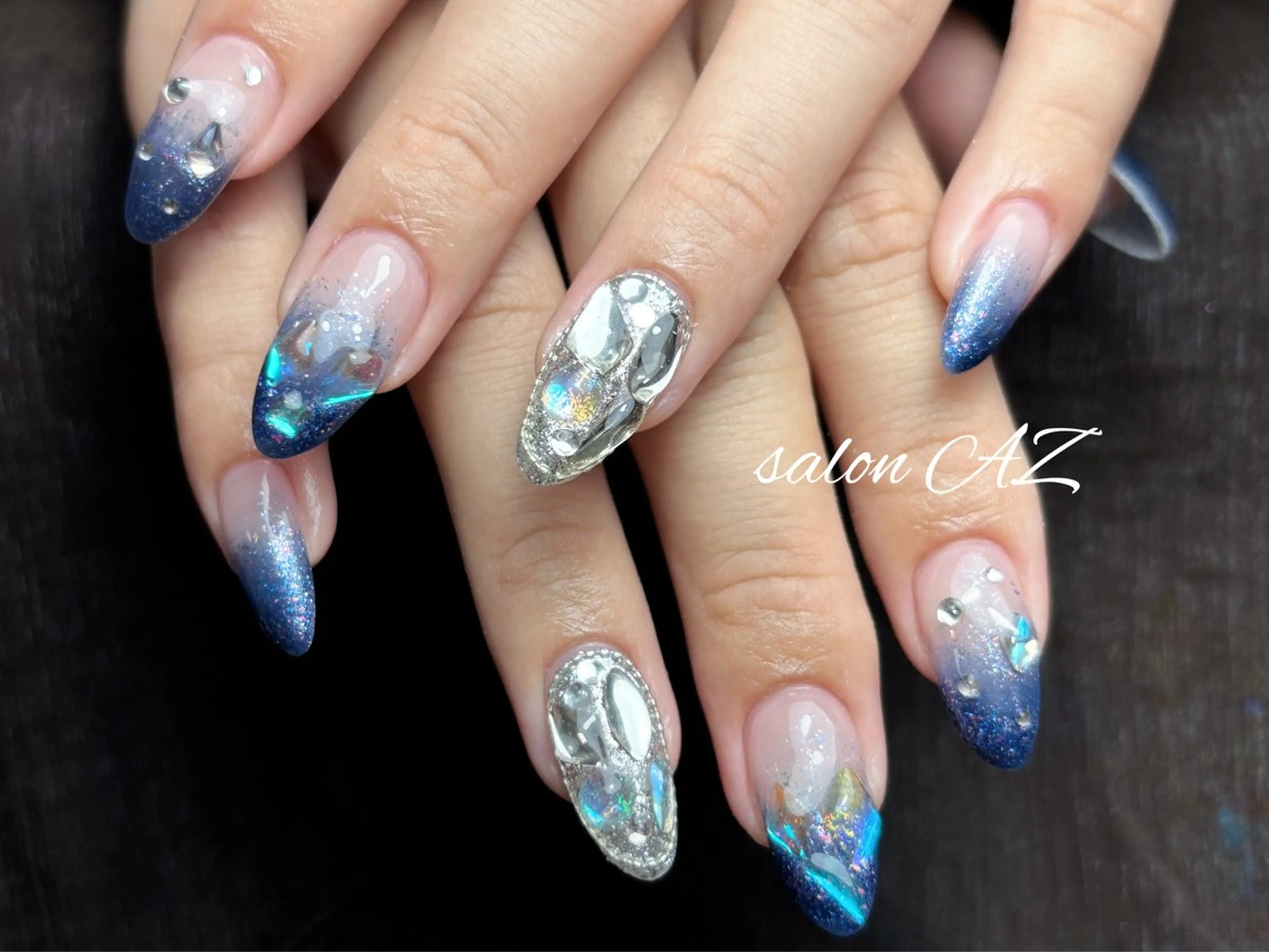 ネイル アートネイル 長さ出し フットネイル フレンチネイル ジェルネイル ハンドネイル salonAZ トップネイリストのネイルデザイン