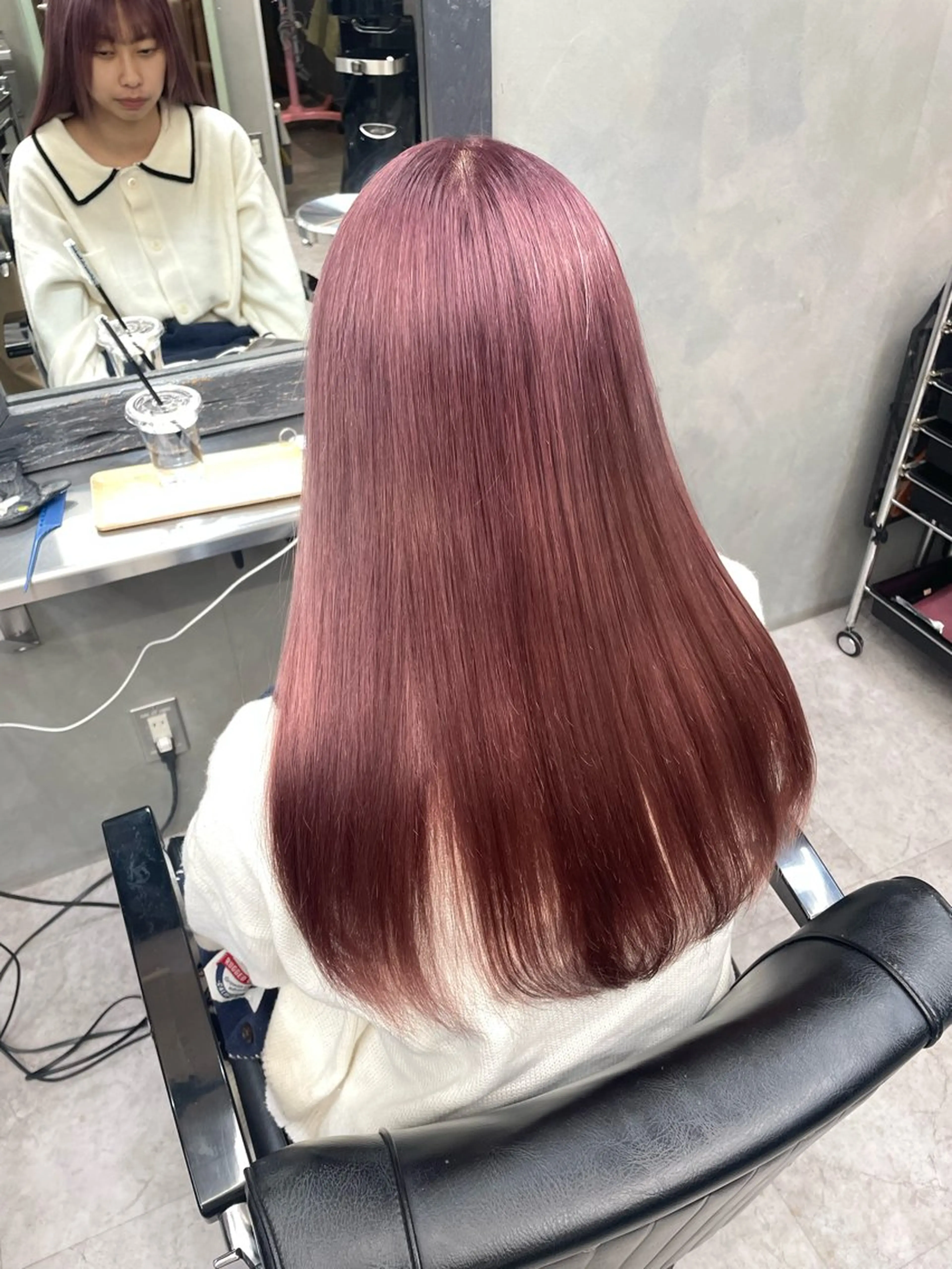 ロング カラー ピンクカラー ヘアカラー TNB TOKYO所属・Insta 指名 No.1KURUMIのヘアスタイル