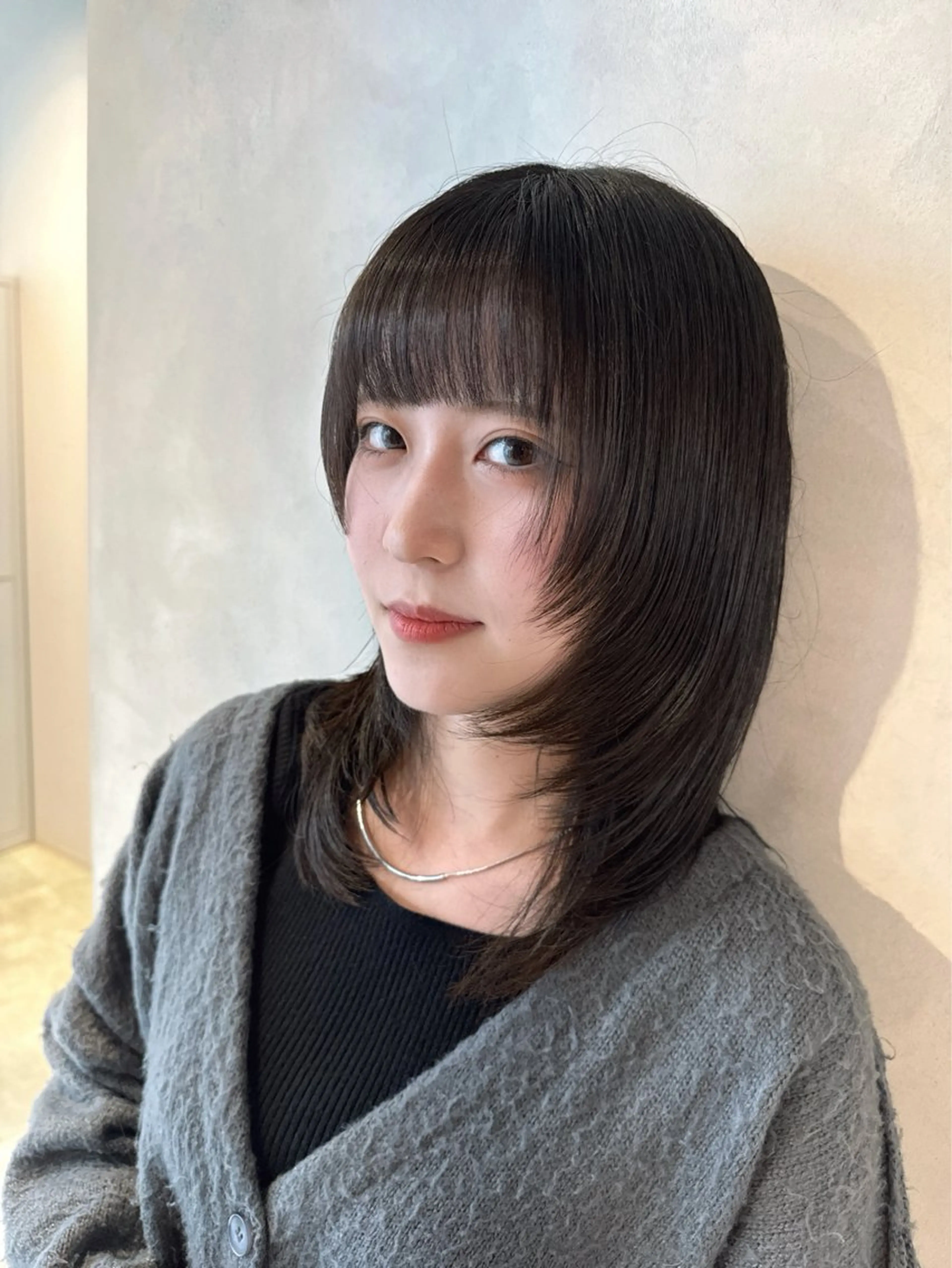 セミロング レイヤーカット 透明感カラー✨艶髪 制作🌱山根あゆみのヘアスタイル