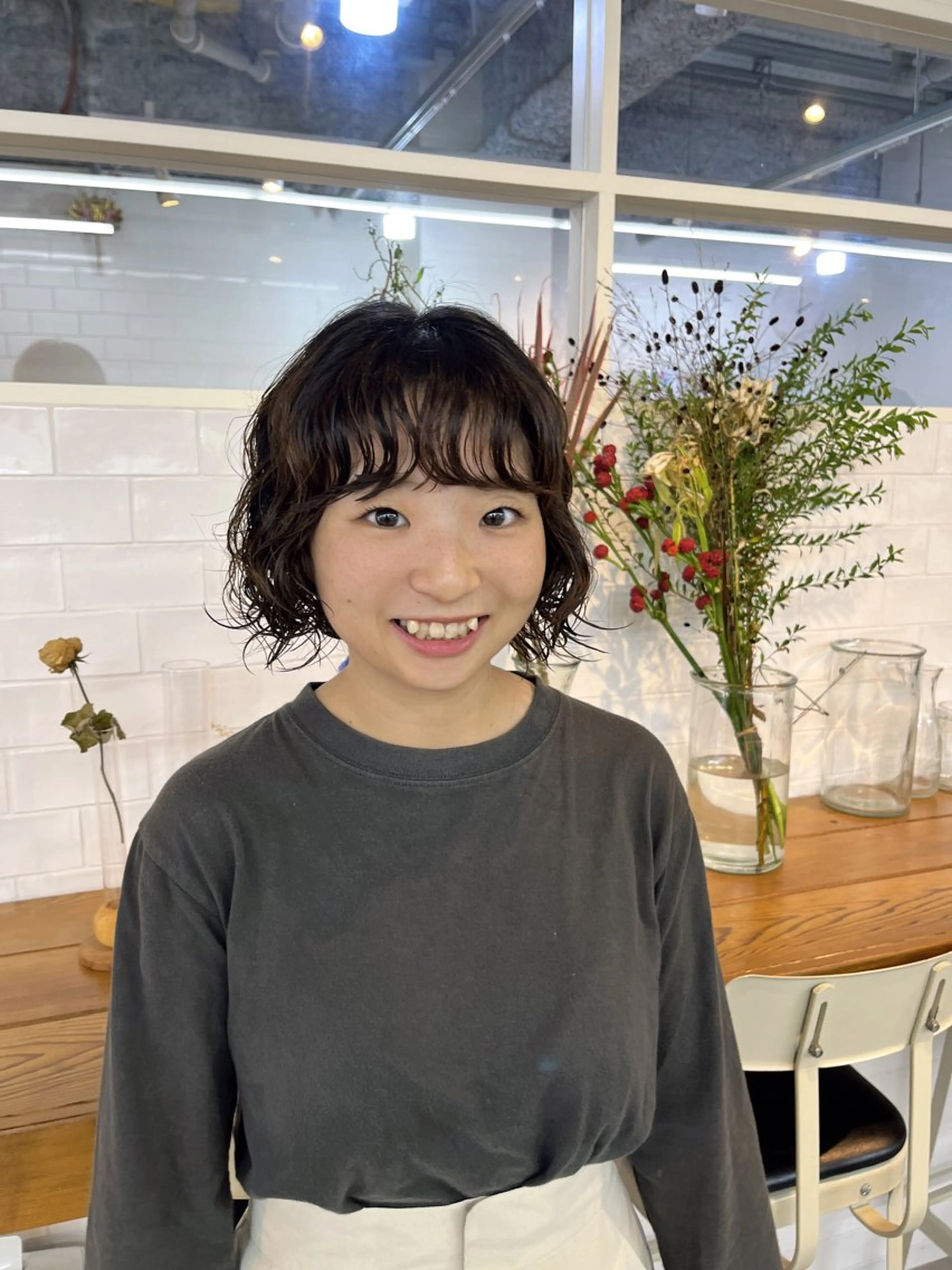 ショート パーマ カット パーマ benji仙台所属・KOKI/ ボブ/ パーマ/透明感カラーのヘアスタイル