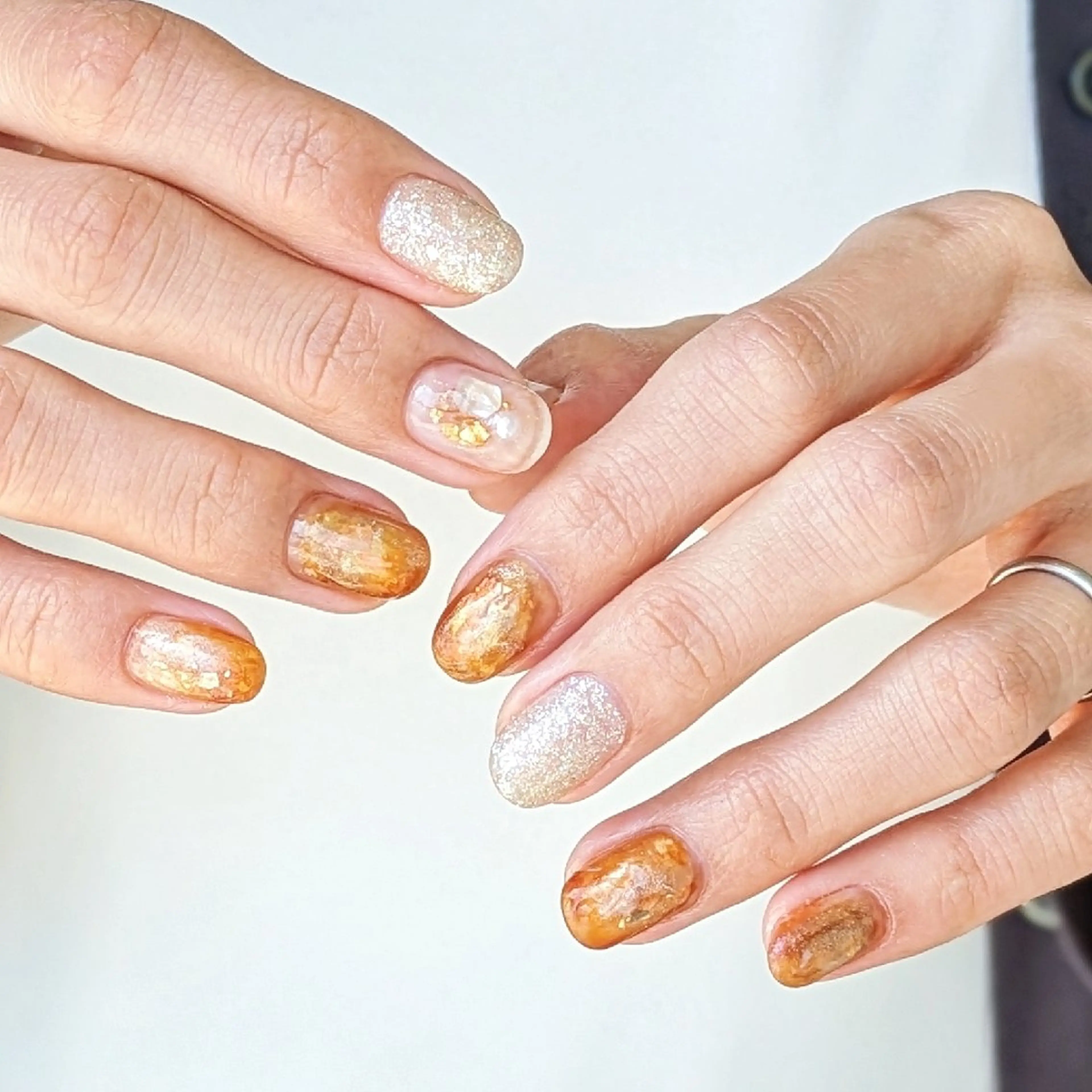 ネイル オレンジ ハンドネイル jolie  ISIHARAのネイルデザイン