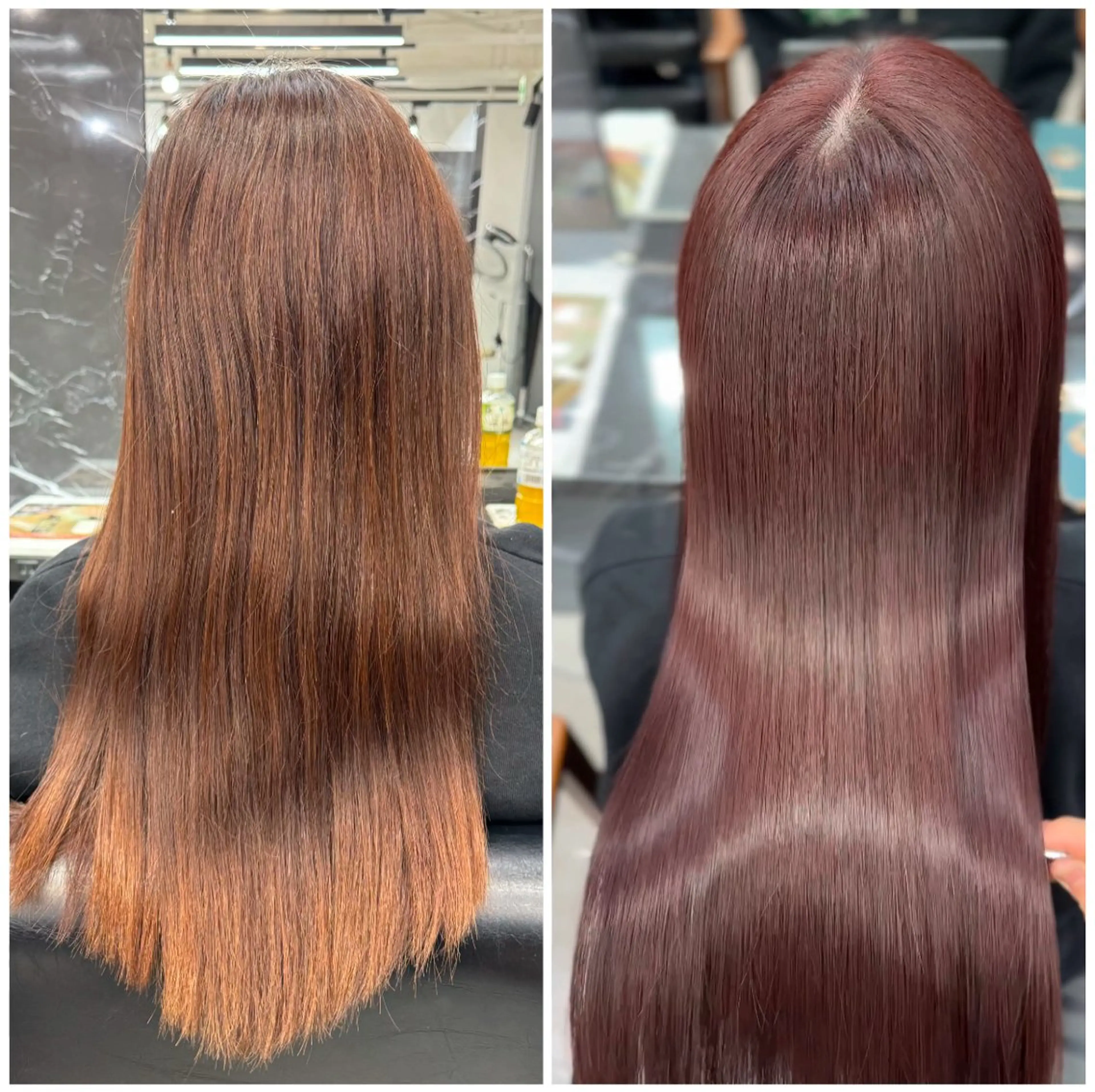 ロング ヘアカラー トリートメント JIN|乾かしただけ 美髪矯正本格髪質改善のヘアスタイル