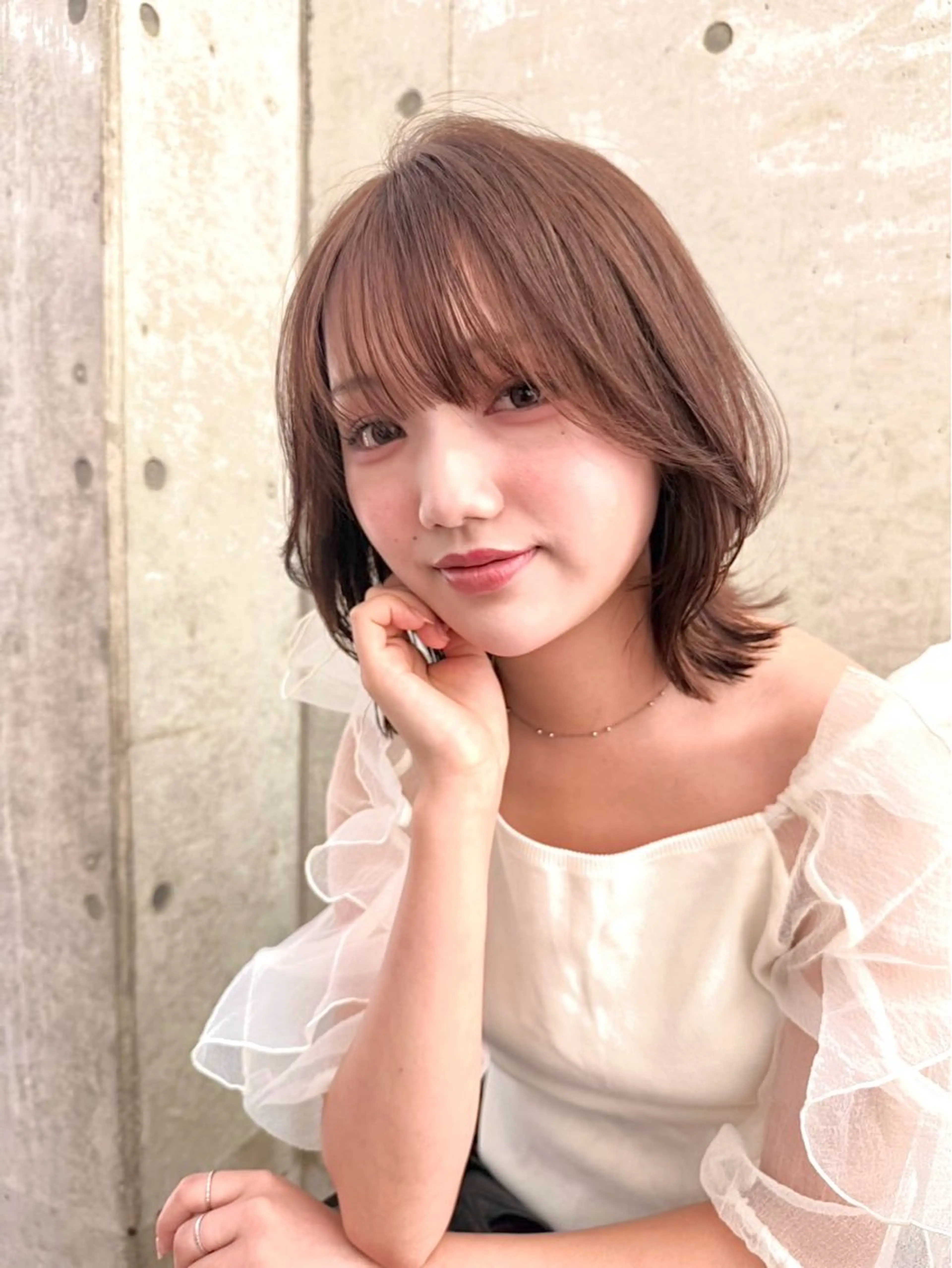ミディアム ヘアカラー 縮毛矯正 トリートメント ❣️無料ショートカッ ト募集中💋村松優斗のヘアスタイル