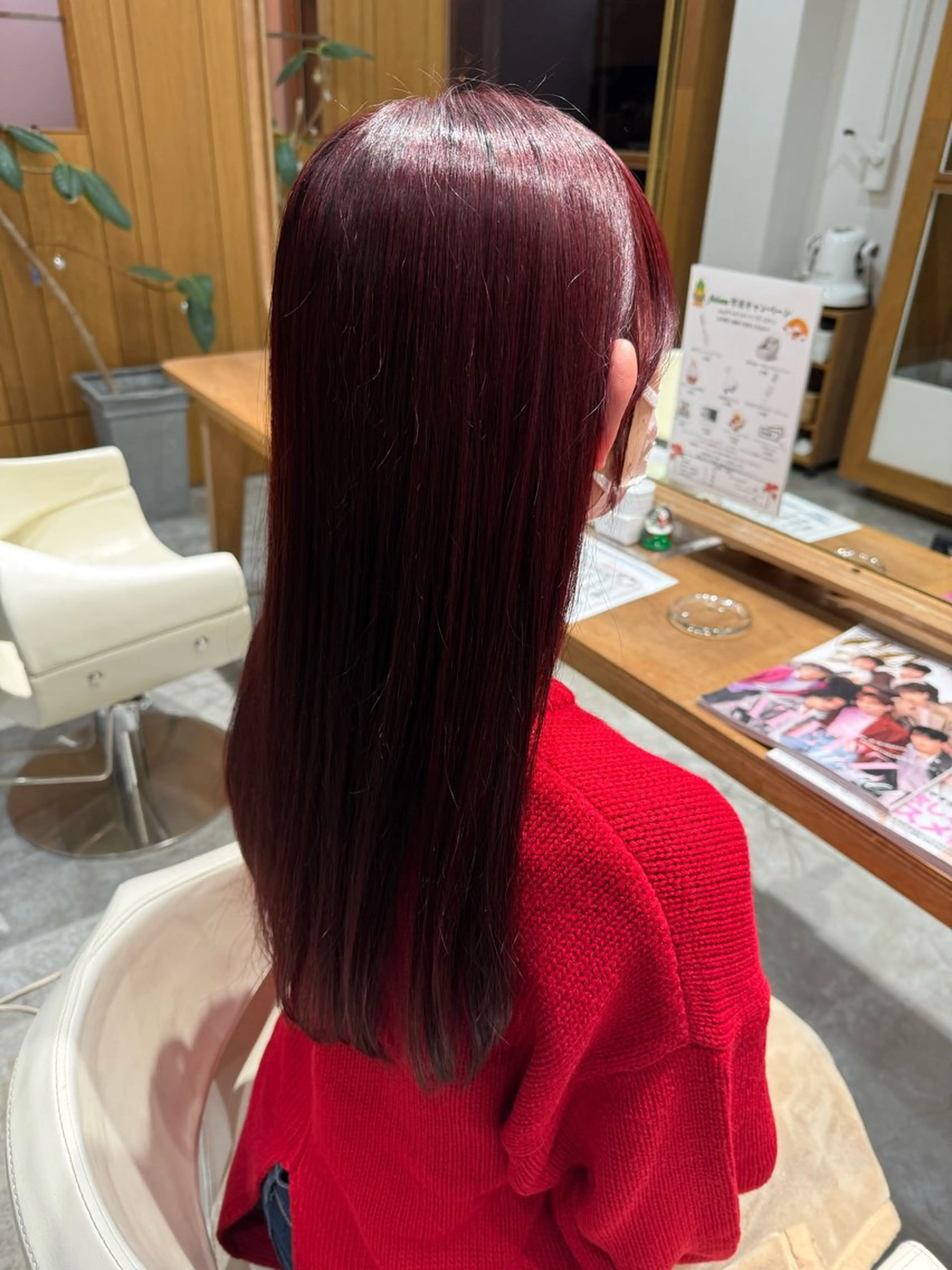 ロング カラー ブリーチ ブリーチなしカラー レッドカラー ヘアカラー fulam所属・MIKU ／fulamのヘアスタイル