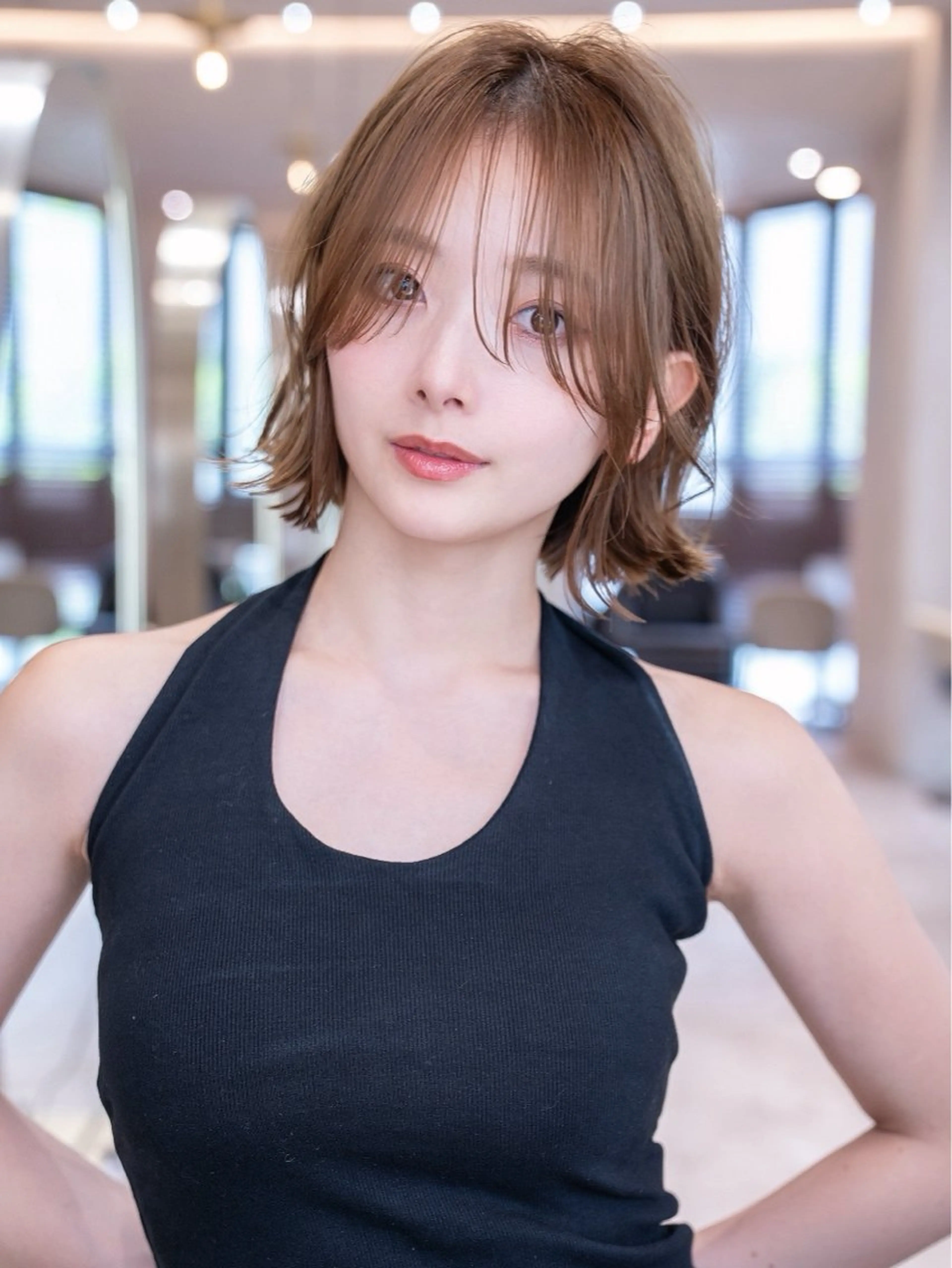 ミディアム カラー カット ヘアカラー トリートメント ボブ/髪質改善/ レイヤーボブ/楓のヘアスタイル