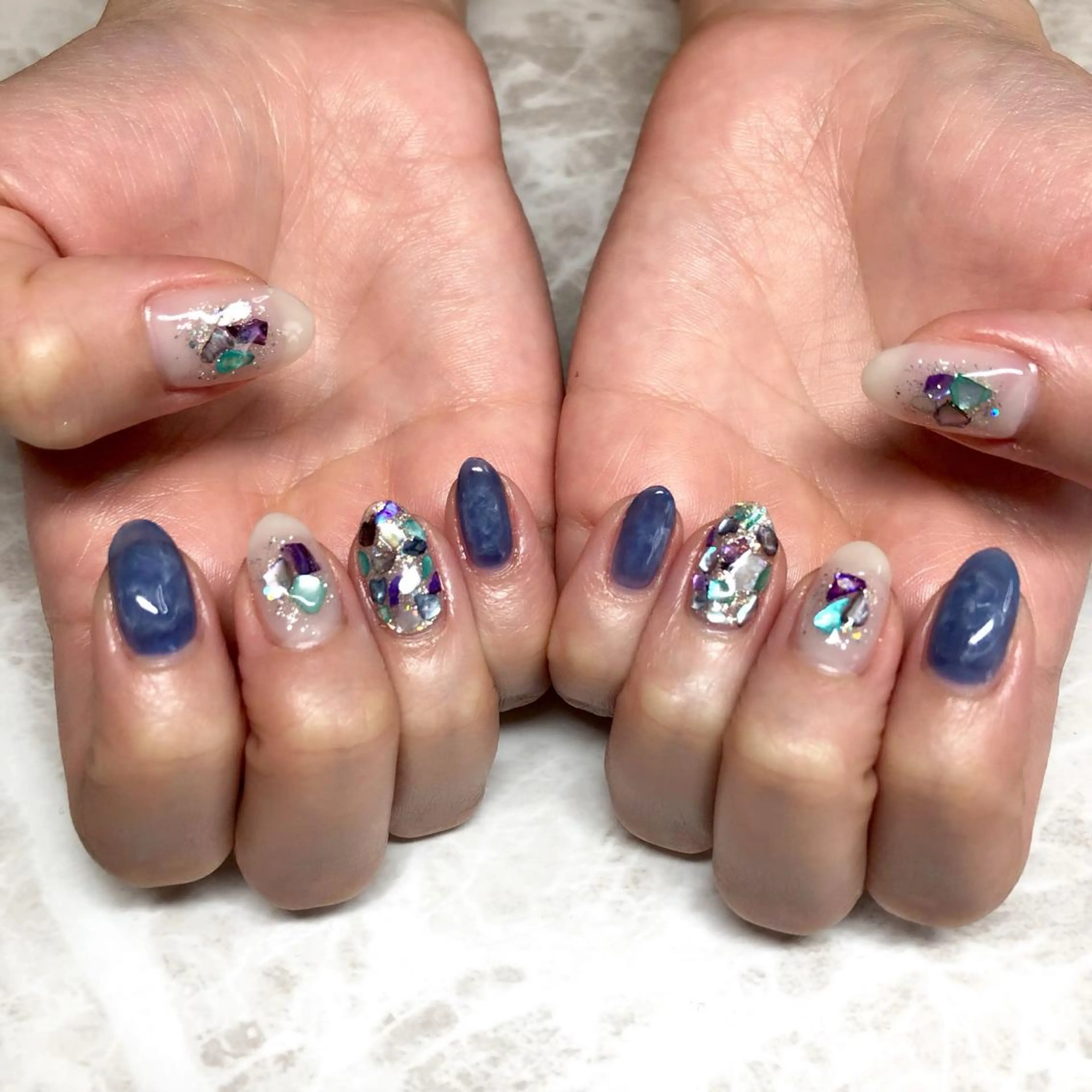 ネイル ネイビー luana nailのネイルデザイン