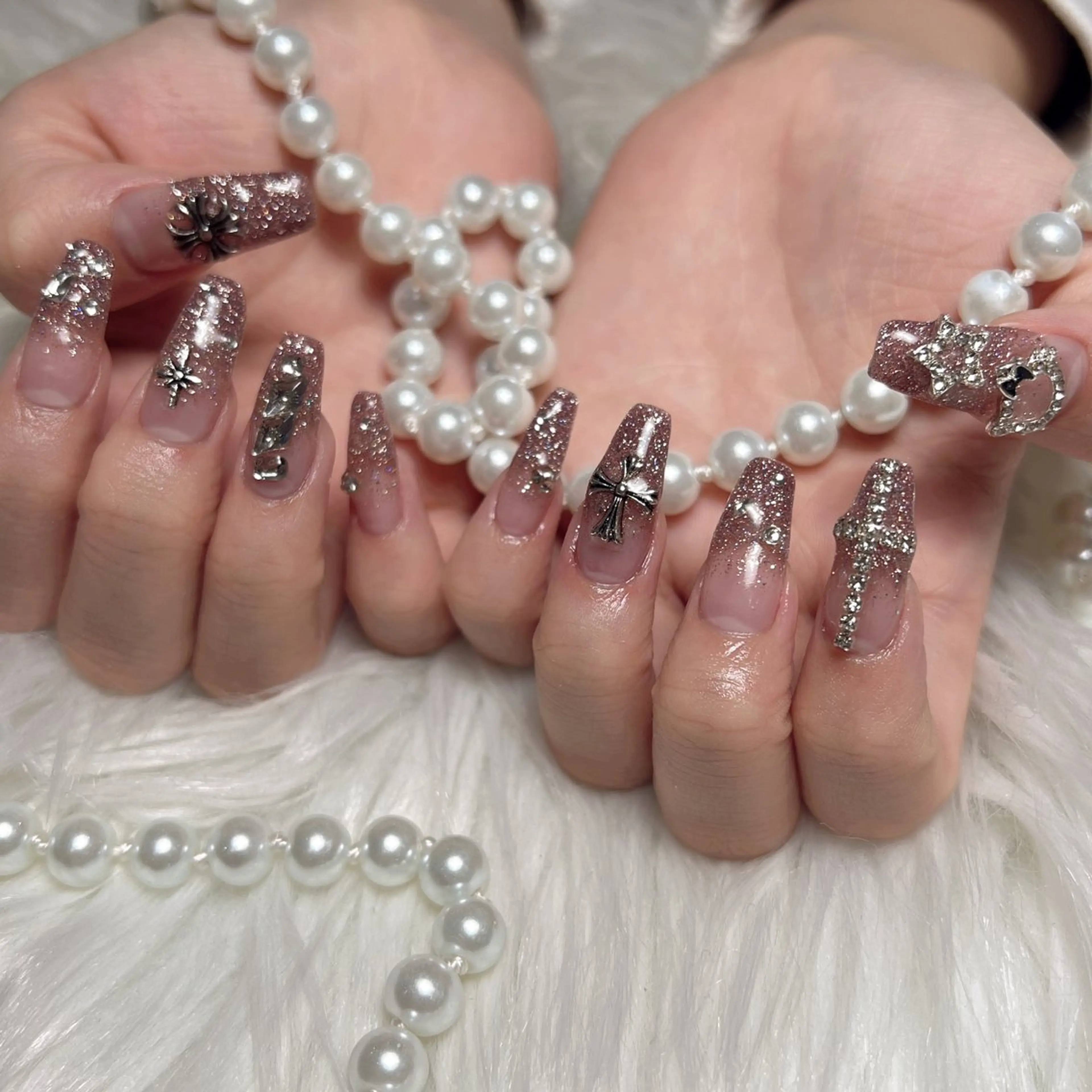 ネイル 長さ出し フットネイル フレンチネイル ガラスフレンチ グラデーション ハンドネイル M2beauty Renaのネイルデザイン