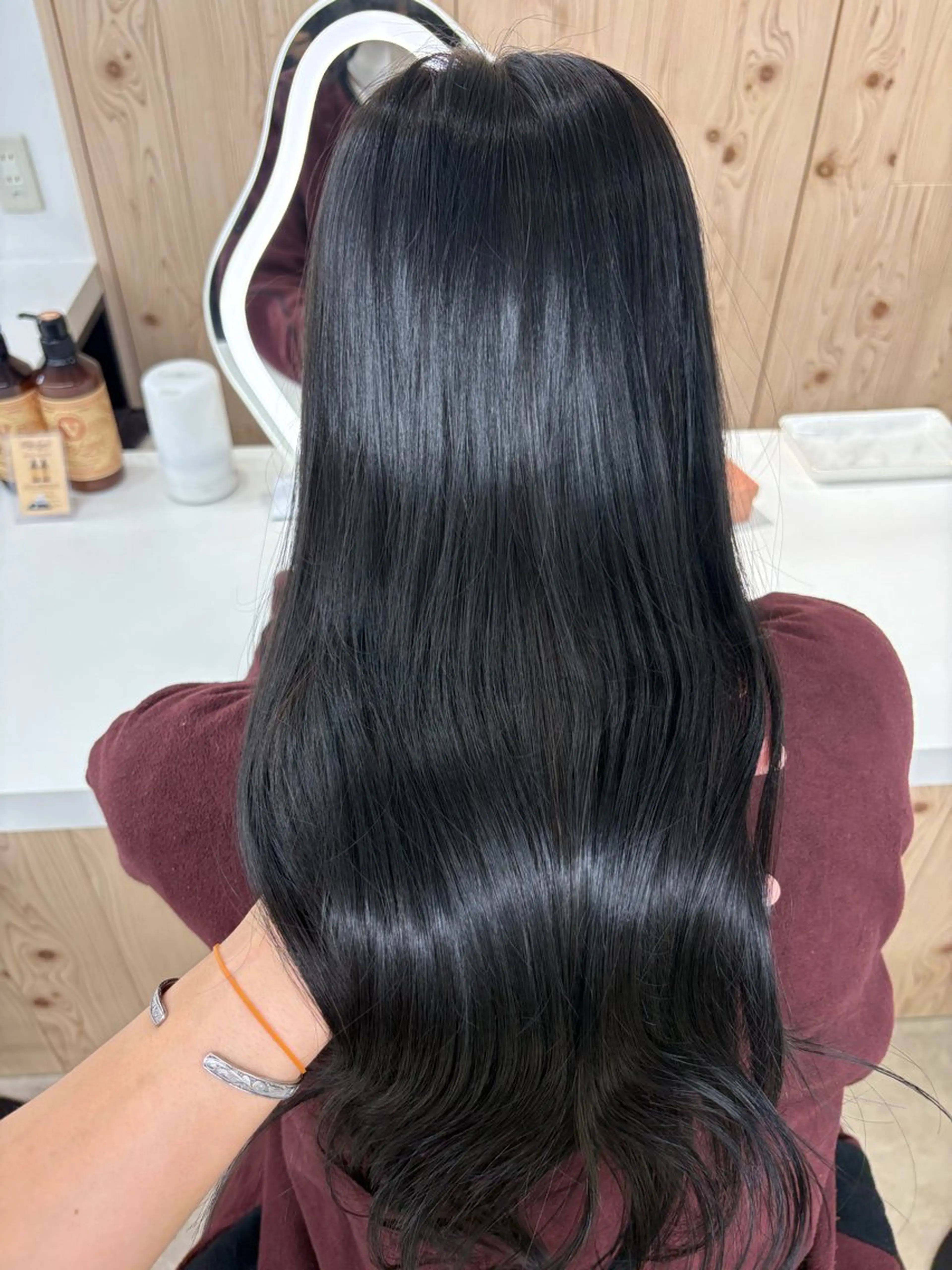 ミディアム カラー ヘアカラー 縮毛矯正 新宿/韓国ヘア/ 髪質改善ストレートのヘアスタイル