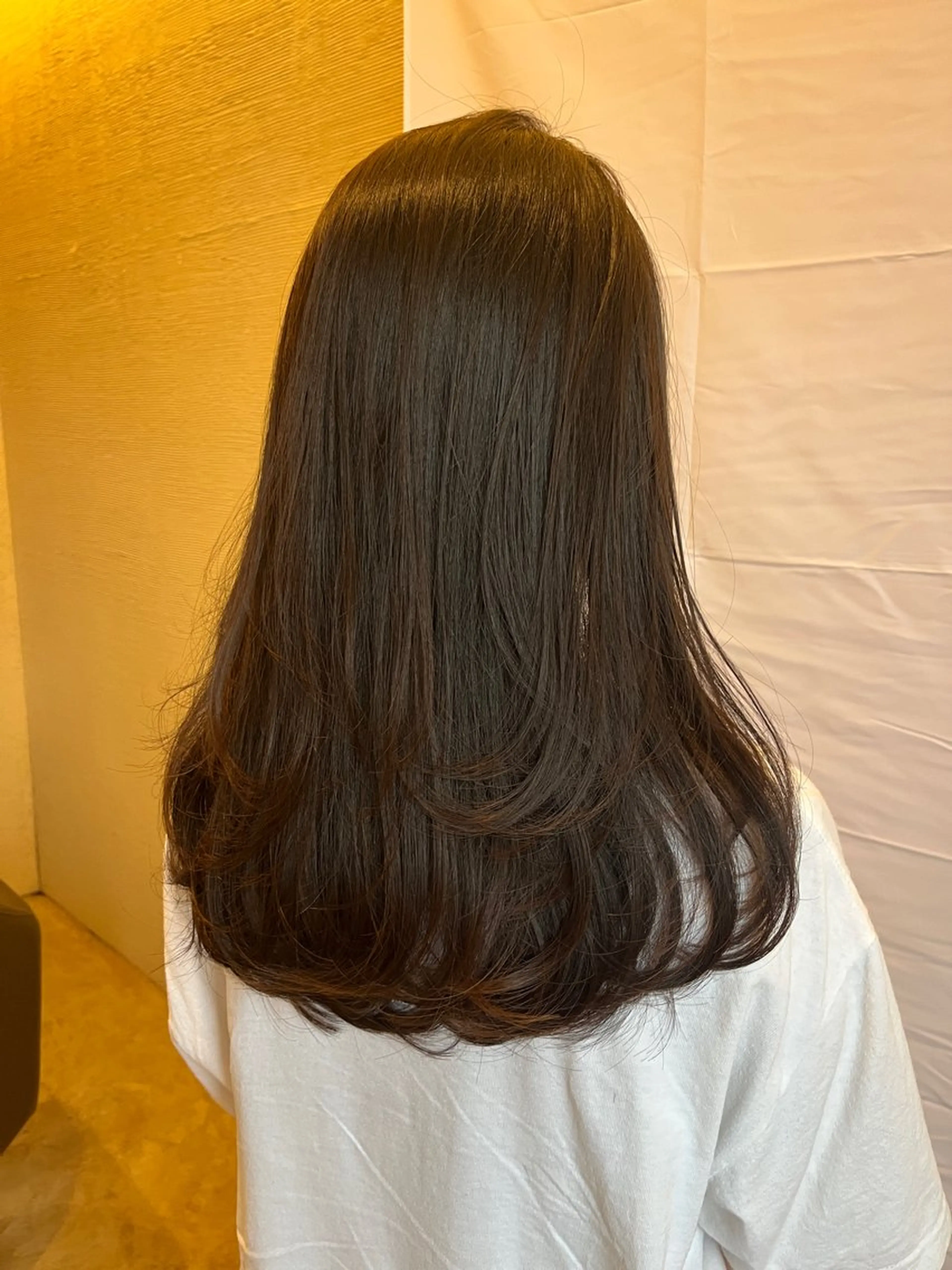 ロング 顔まわりレイヤー 顔周りカット レイヤーカット パーマ/艶カラー /伊藤愛麻のヘアスタイル