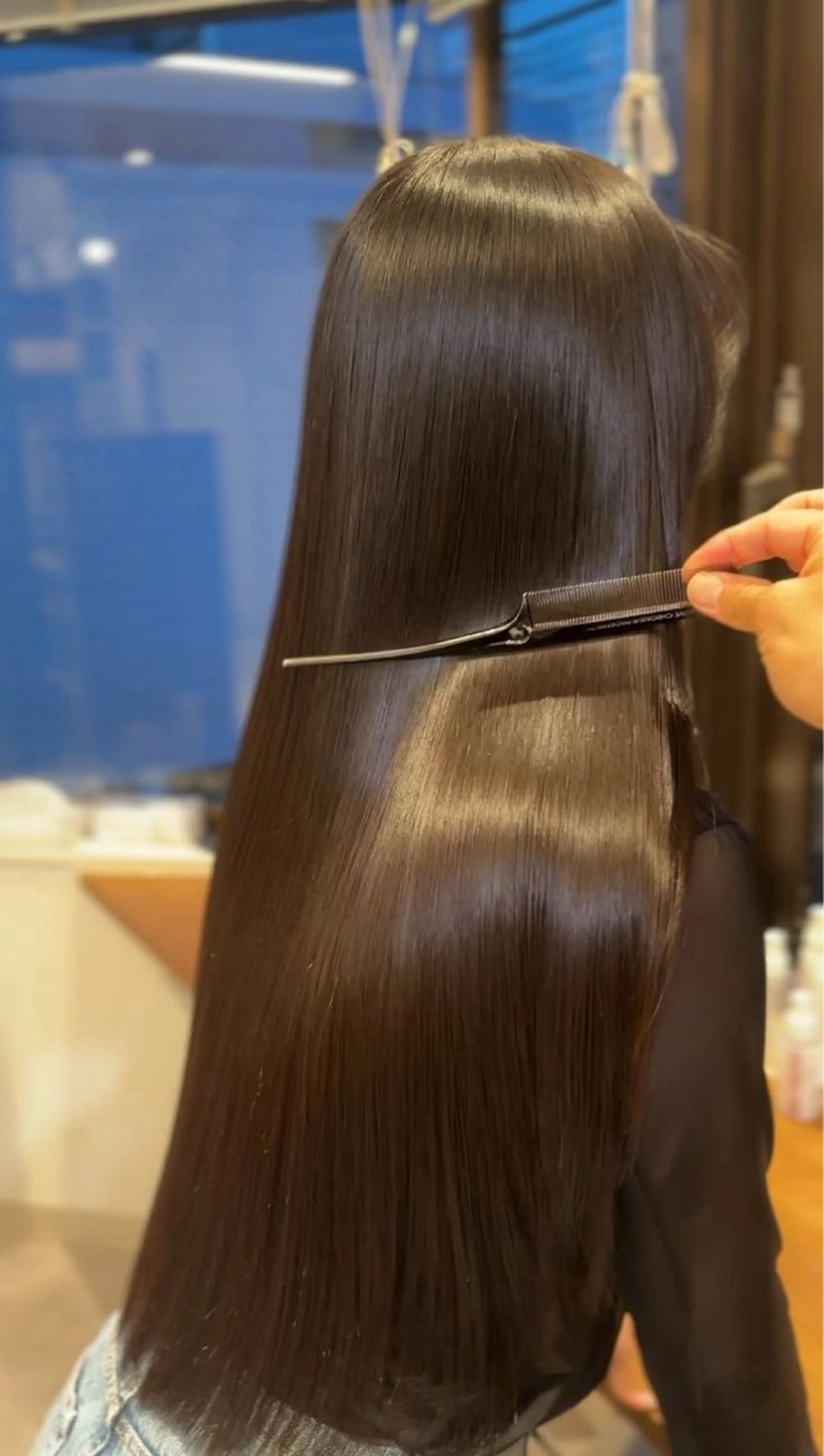 ロング 縮毛矯正 ヘアカラー 縮毛矯正 MISAKI benjiのヘアスタイル