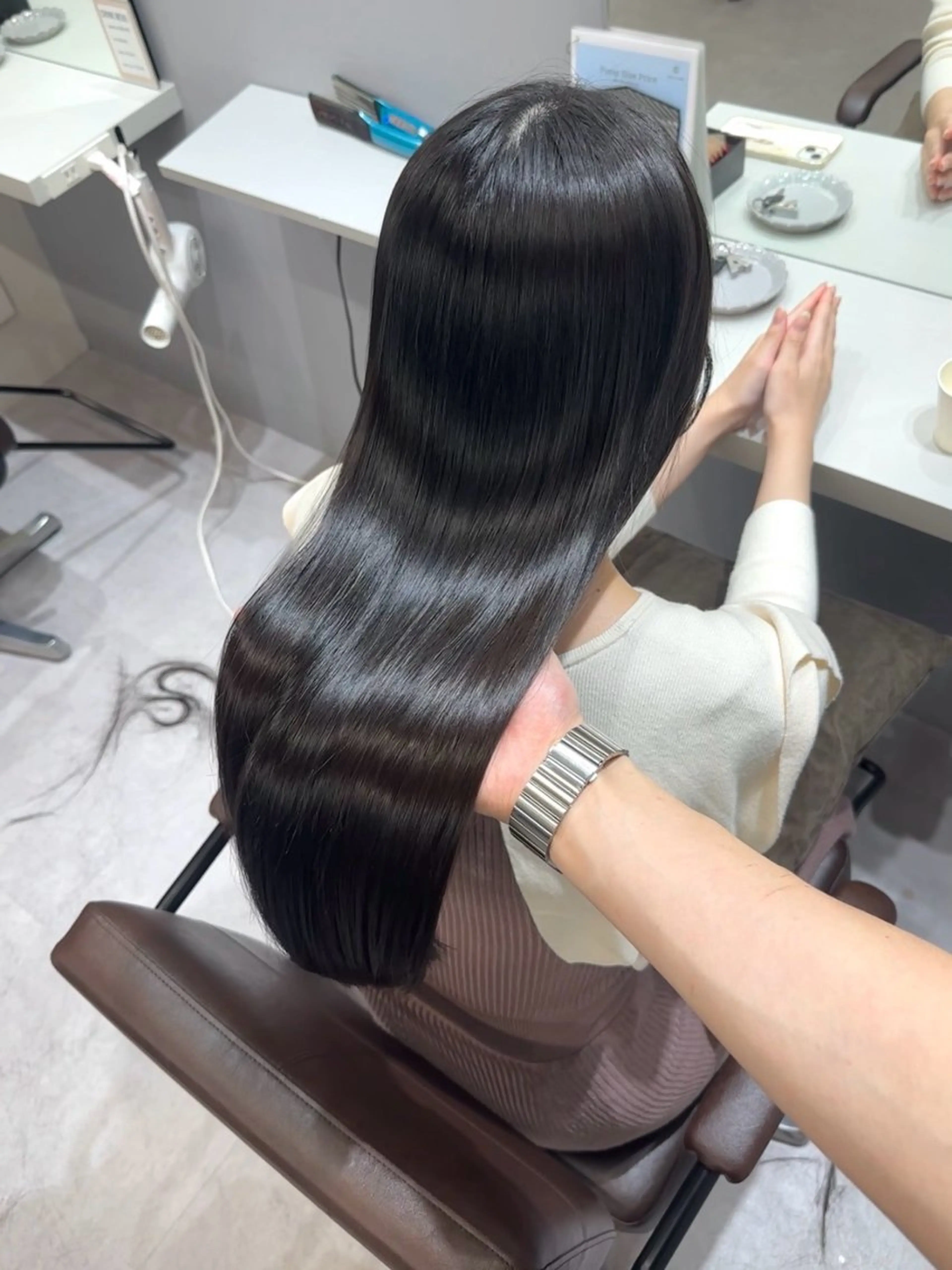 ロング カット ヘアカラー 縮毛矯正 トリートメント 【髪質改善】縮毛矯正 /core梅田/西尾のヘアスタイル