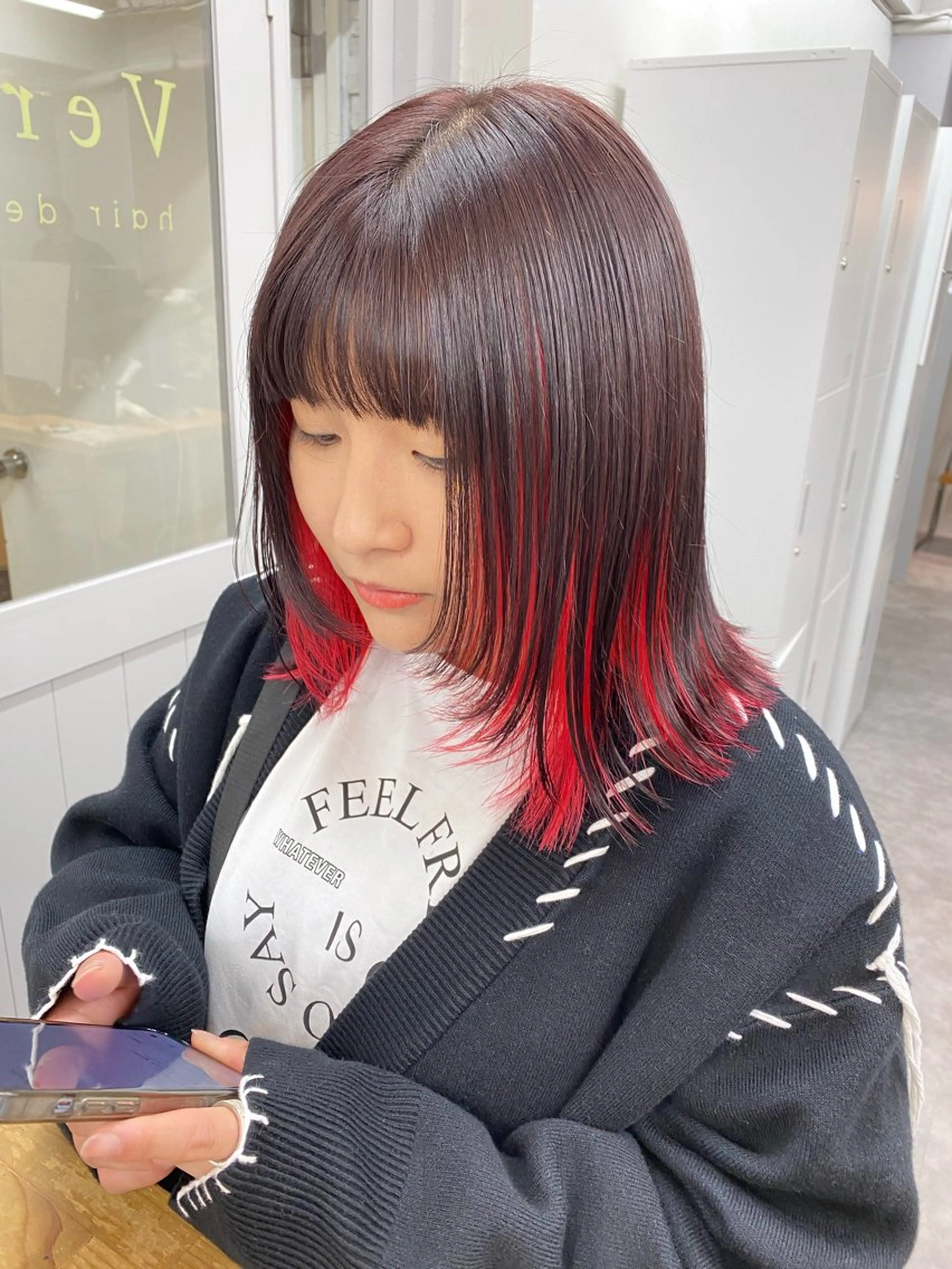 ミディアム カラー ヘアカラー レイヤー暖色カラー 池袋Yamamotoのヘアスタイル