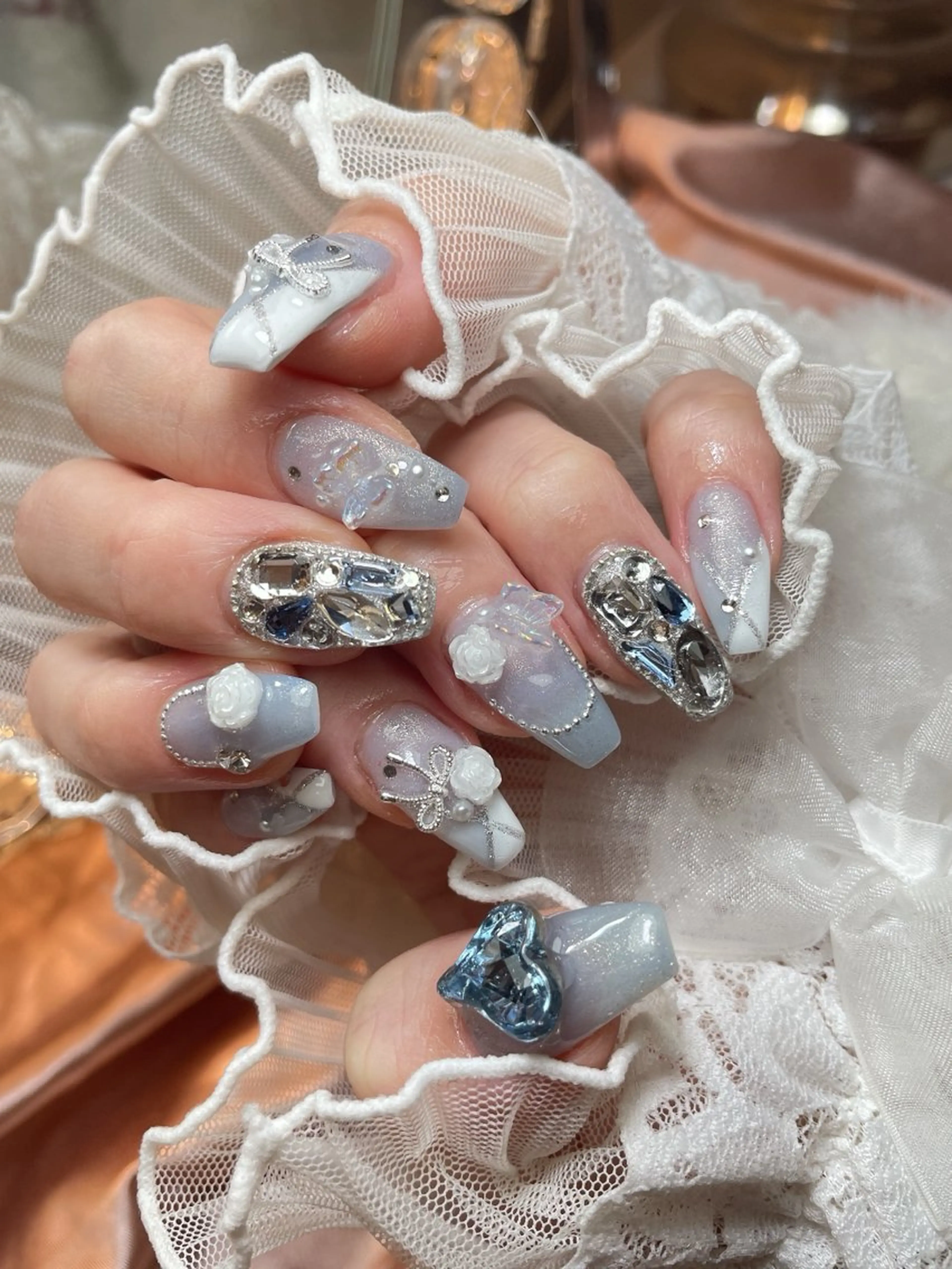 ネイル 23時まで❤︎韓国、 ワンホンネイルのネイルデザイン