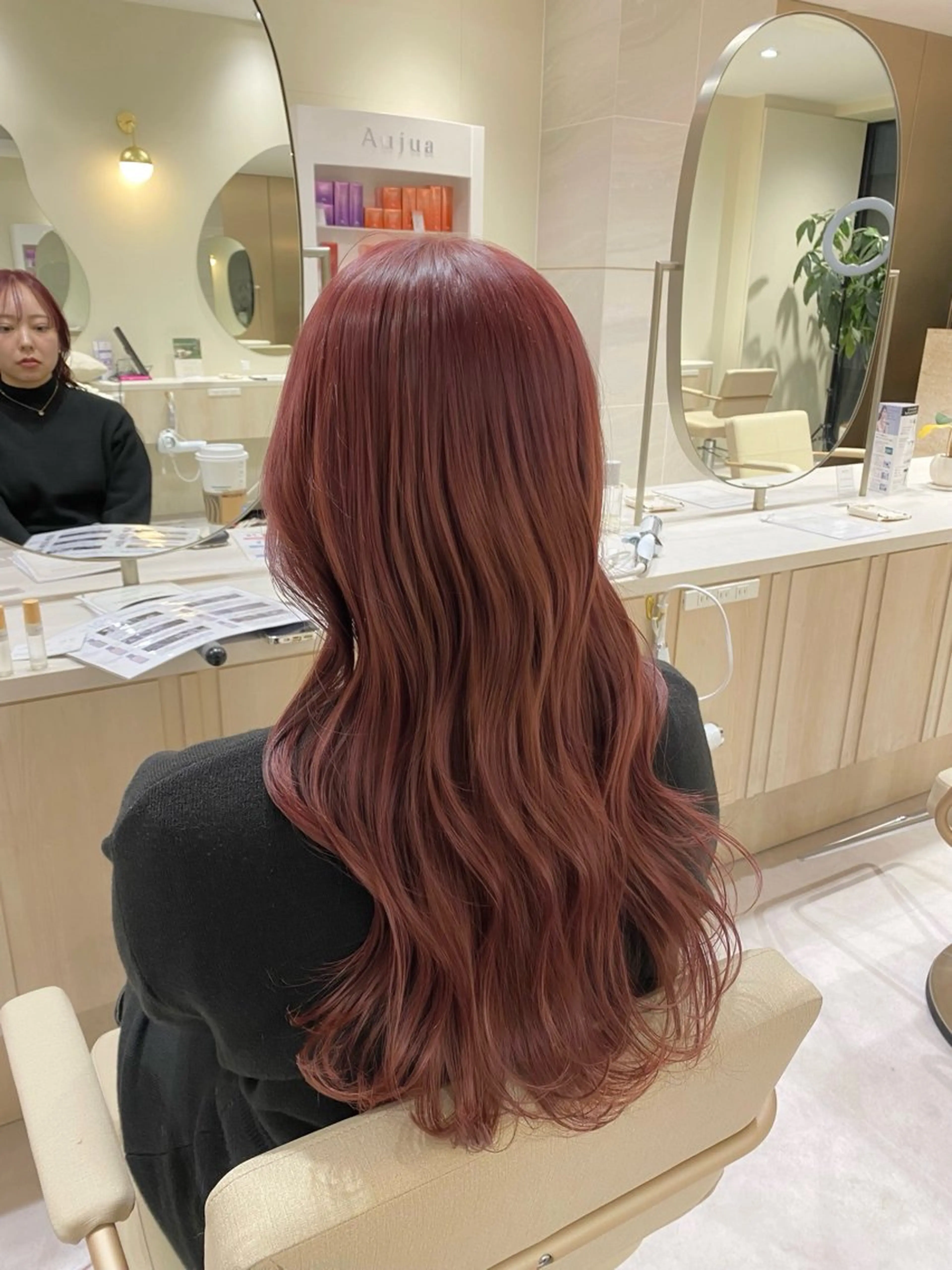 ロング カラー ブリーチ ブラウンカラー ダブルカラー ブリーチなしカラー ピンクカラー カット ヘアカラー ブリーチなしダブル カラー🧸🐺陽介のヘアスタイル