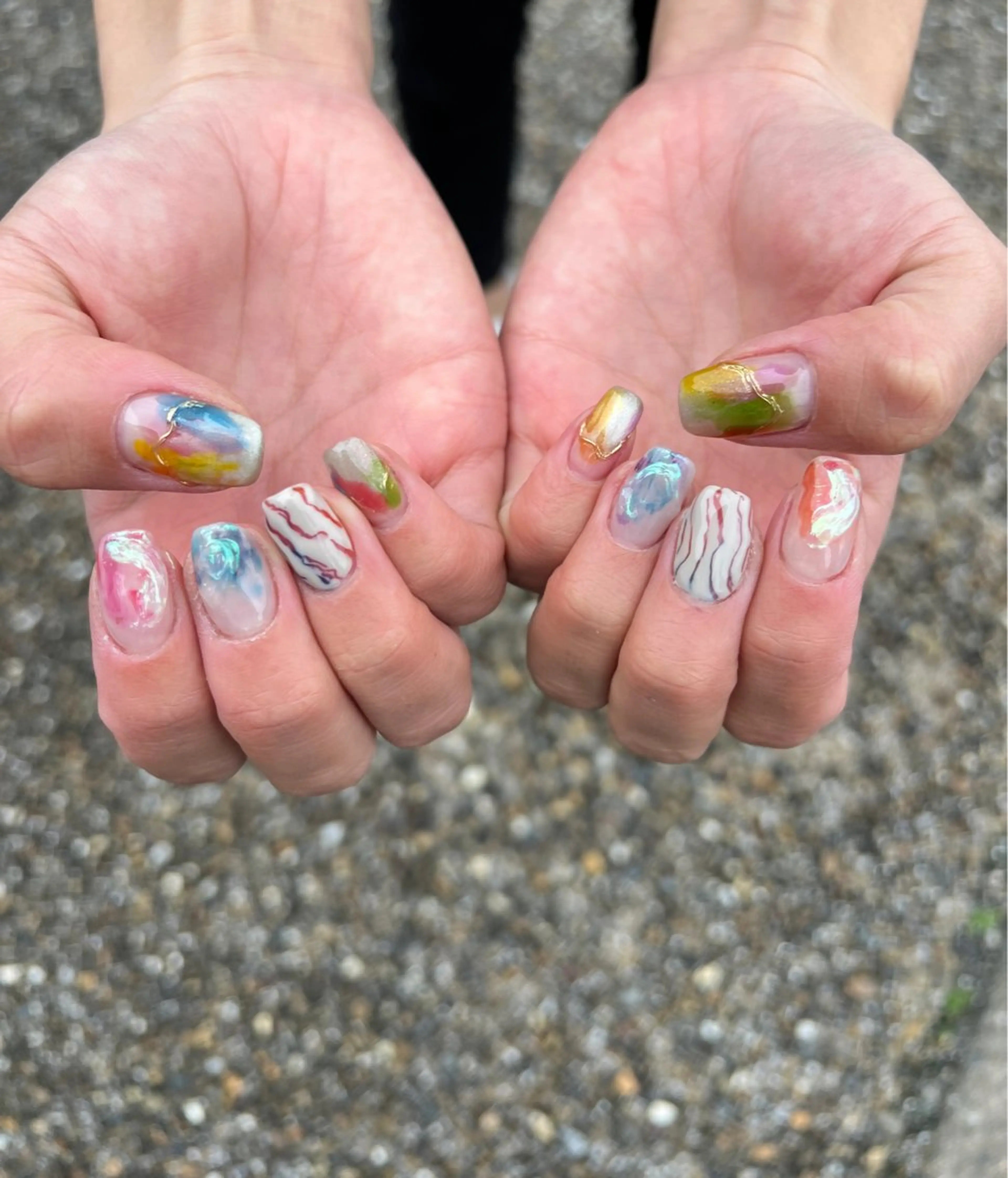 ネイル クリアネイル ハンドネイル Aura nailのネイルデザイン