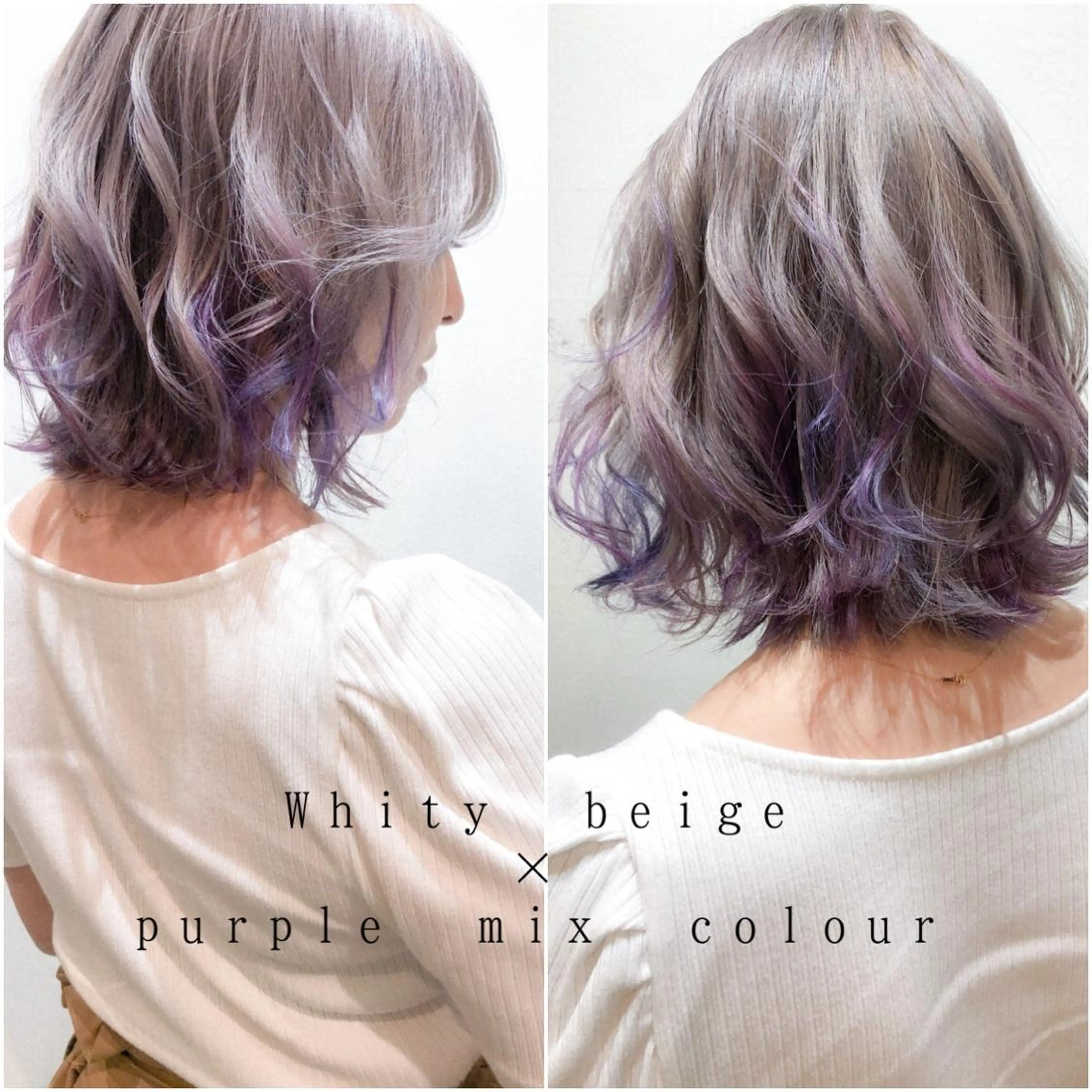 ミディアム カラー ブリーチ 透明感カラー デザインカラー ヘアカラー カラーパティシエ facce🌼ikoのヘアスタイル
