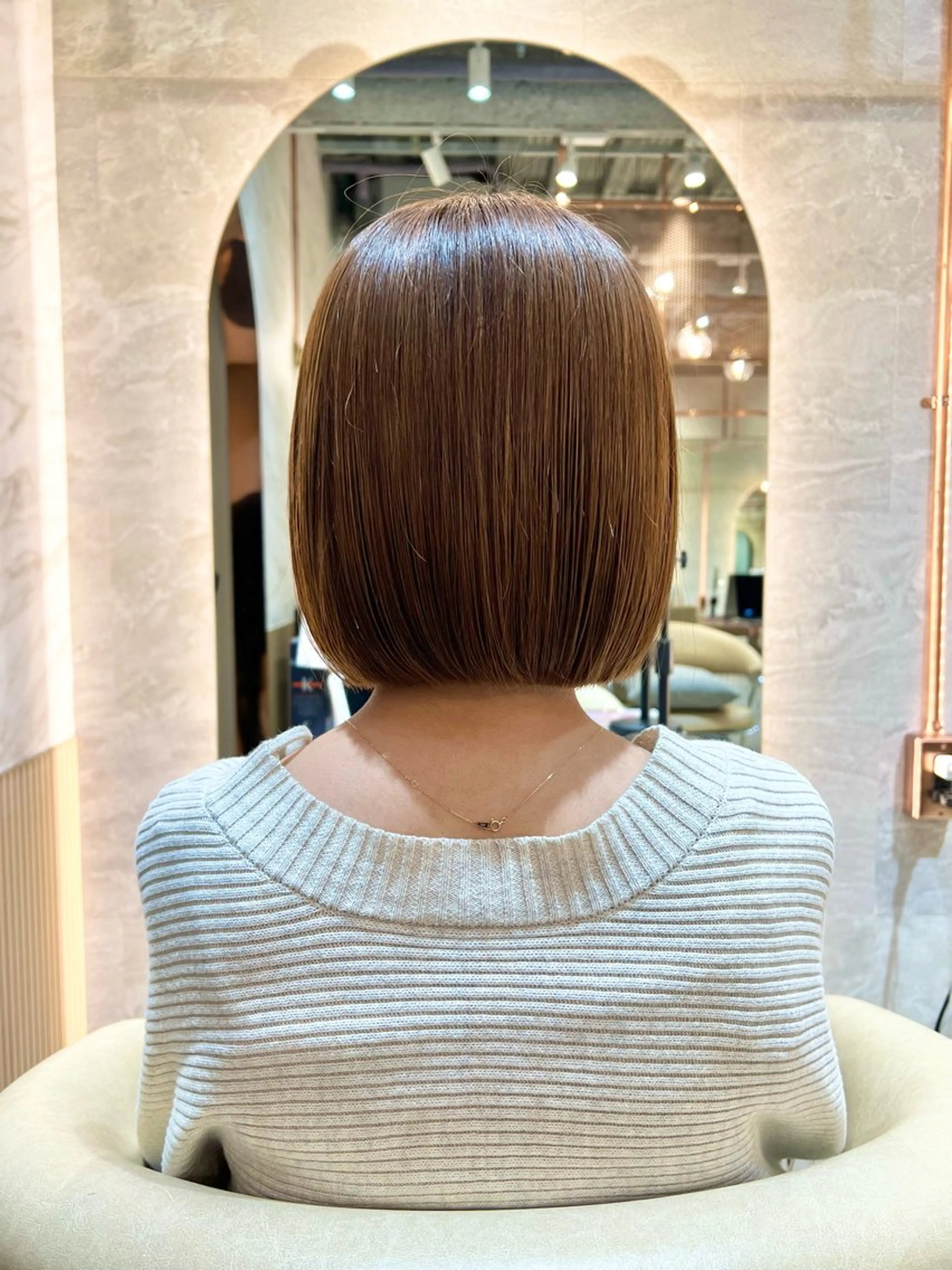 ショート カラー ボブ/巻ける縮毛矯正 /韓国レイヤーはなのヘアスタイル