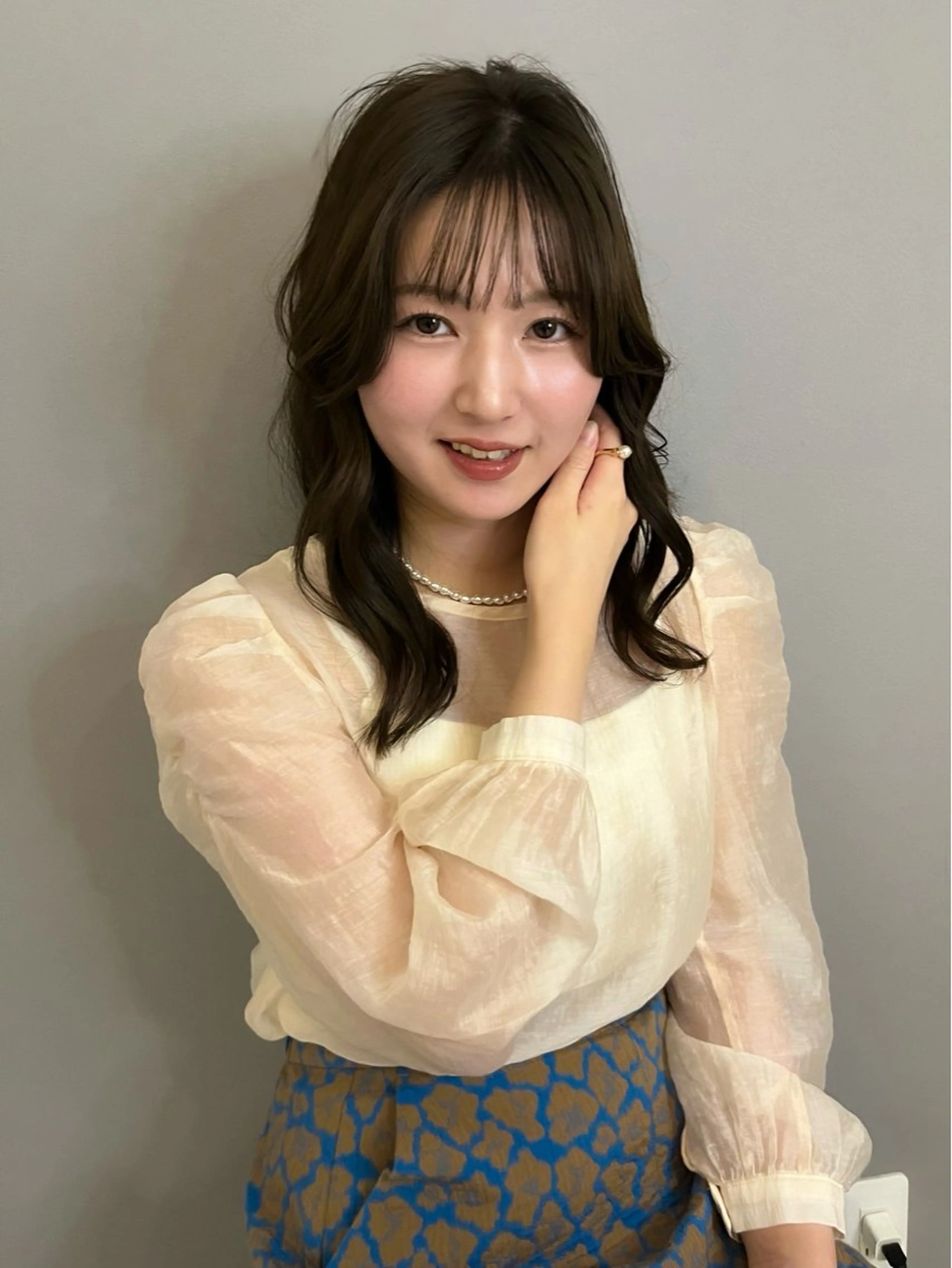 セミロング カラー カット ヘアカラー トリートメント 坂本 理輝のヘアスタイル