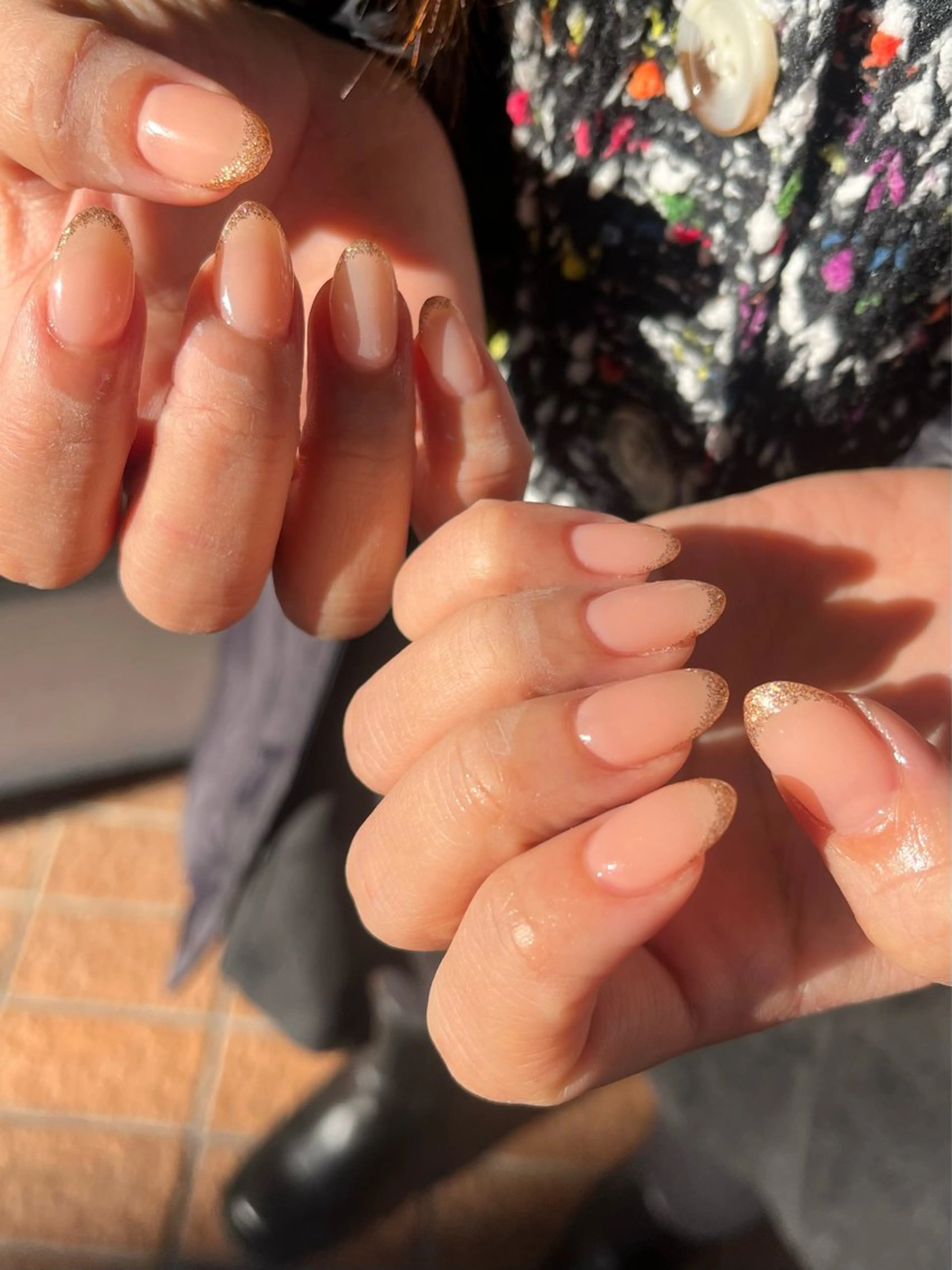 ネイル フレンチネイル ラメ(グリッター) ハンドネイル ballie／小野原 なつみのネイルデザイン