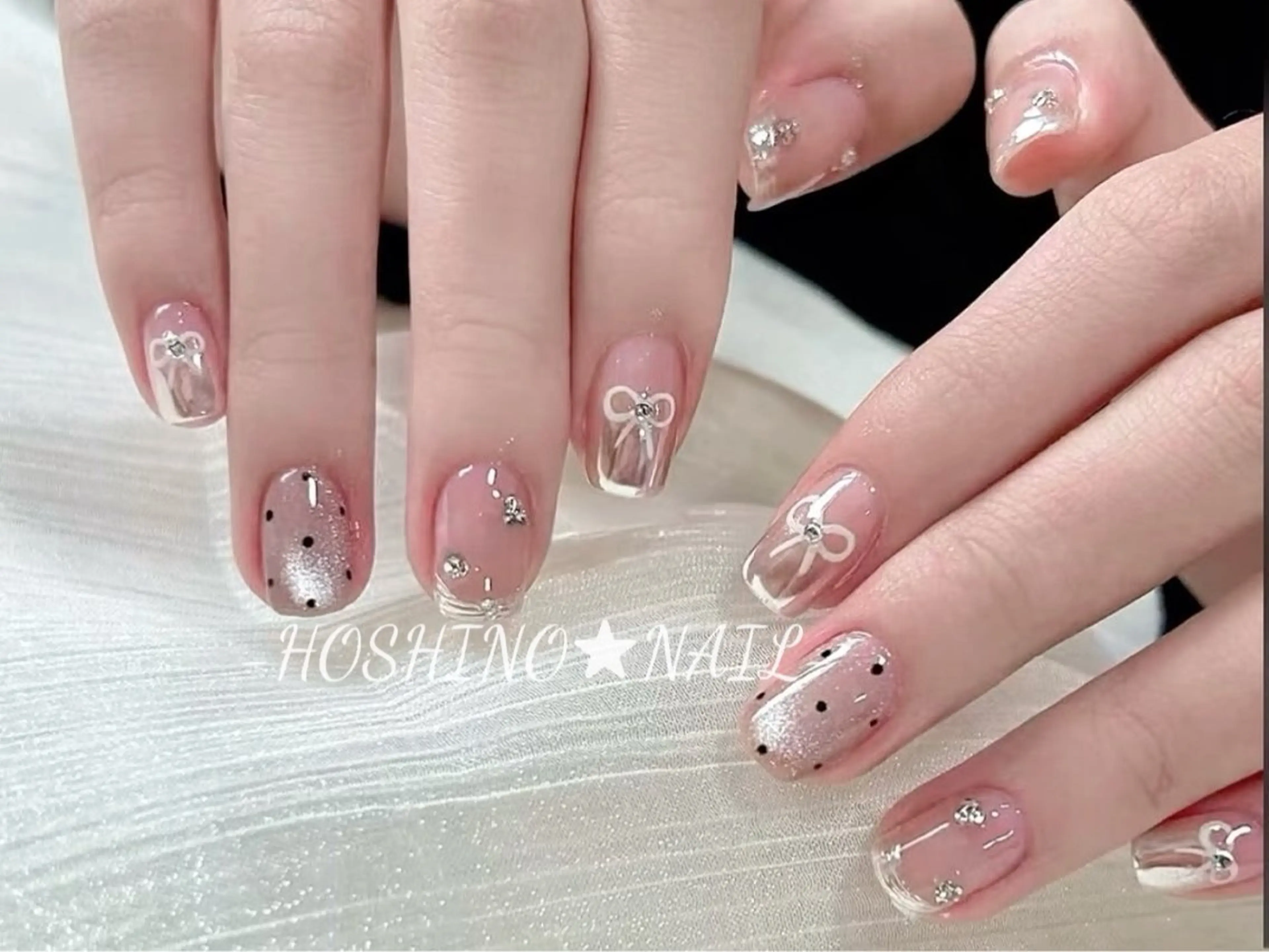 ネイル オーロラネイル チークネイル ドット フットネイル フレンチネイル ハンドネイル ★HOSHINO NAIL★新宿店のネイルデザイン