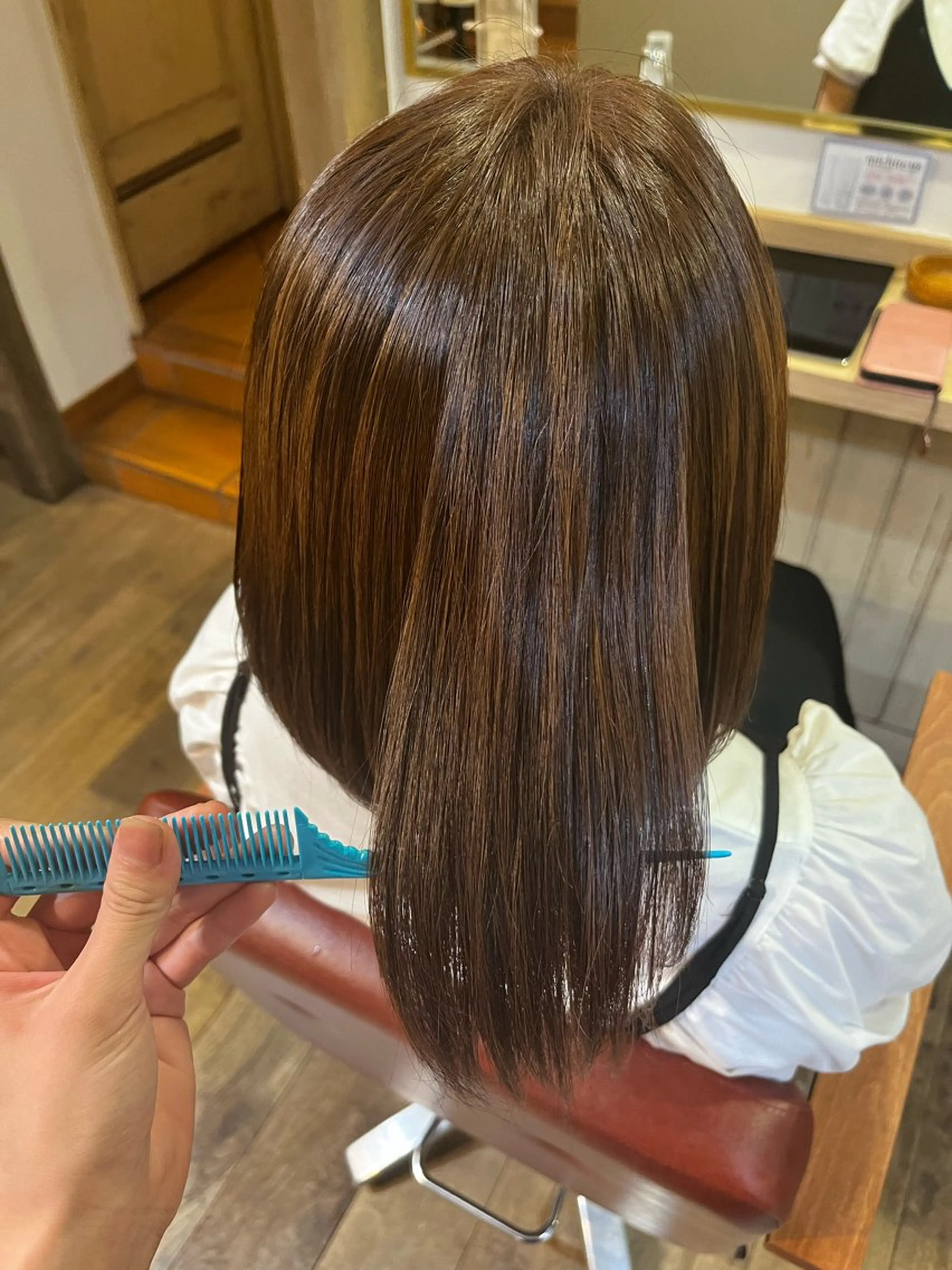 ミディアム 縮毛矯正 臺 佳連のヘアスタイル