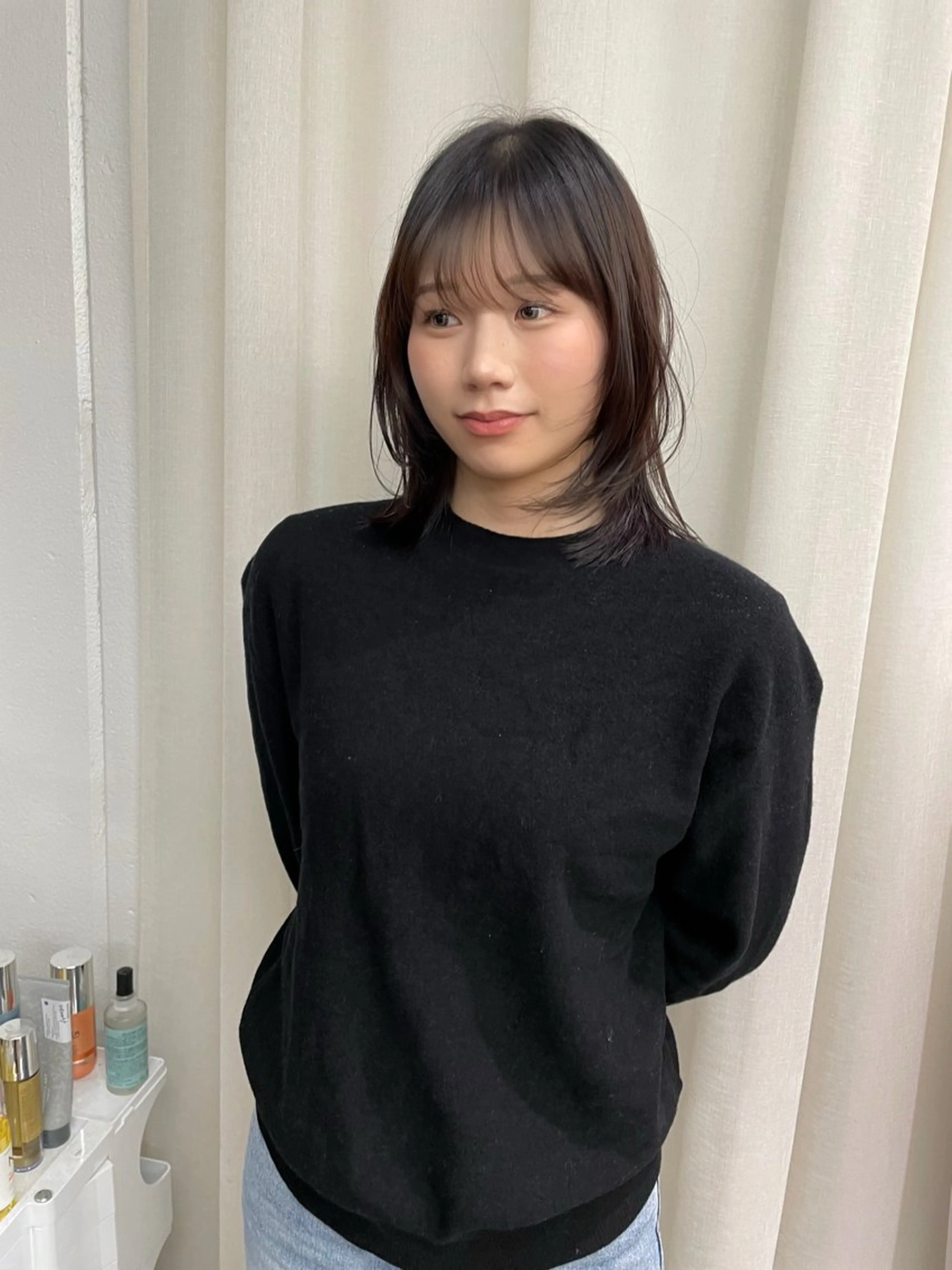 ミディアム カラー ミディアムレイヤー レイヤーカット カット ヘアカラー トリートメント レイヤーカット🎀 kanaのヘアスタイル