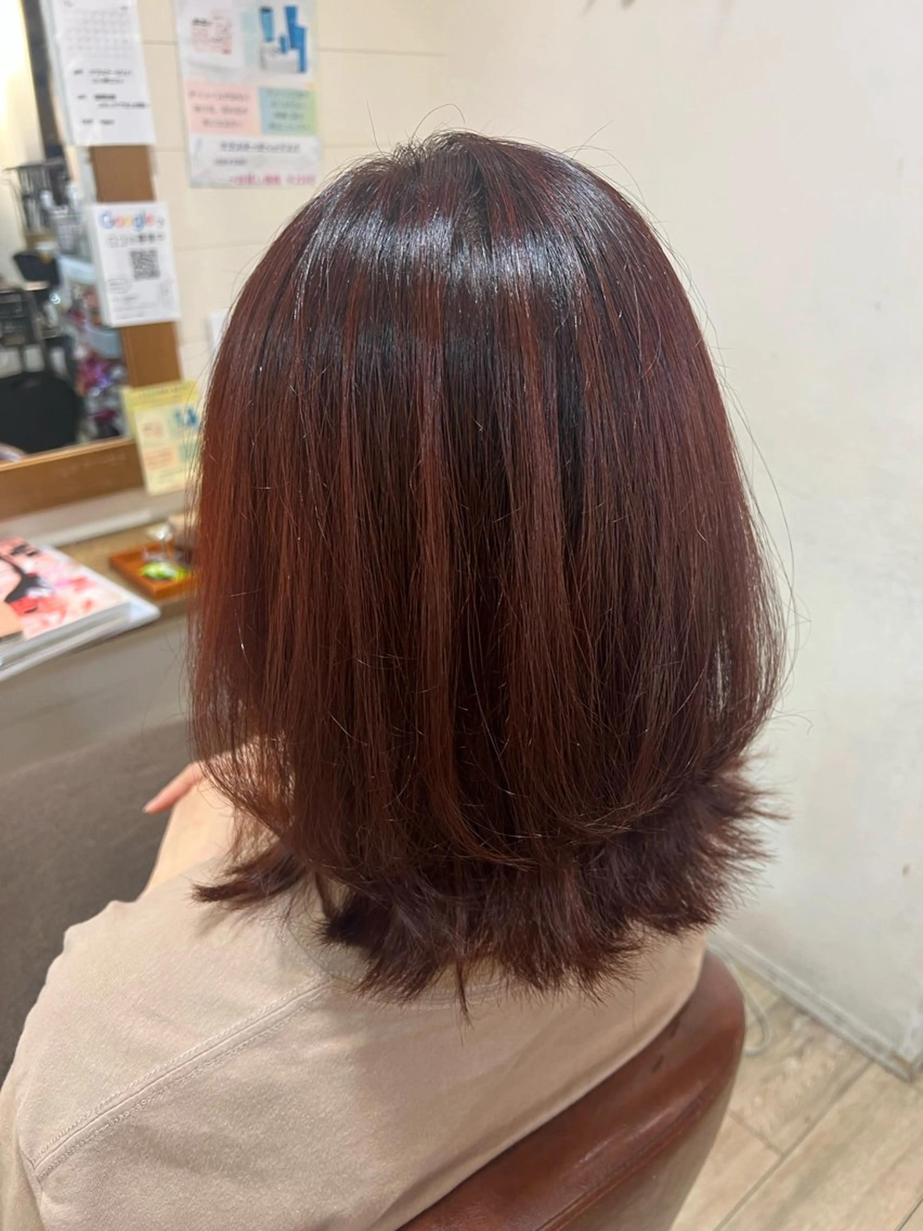 ミディアム カラー カット ヘアカラー トリートメント 🫧　加藤 夕貴　🫧のヘアスタイル