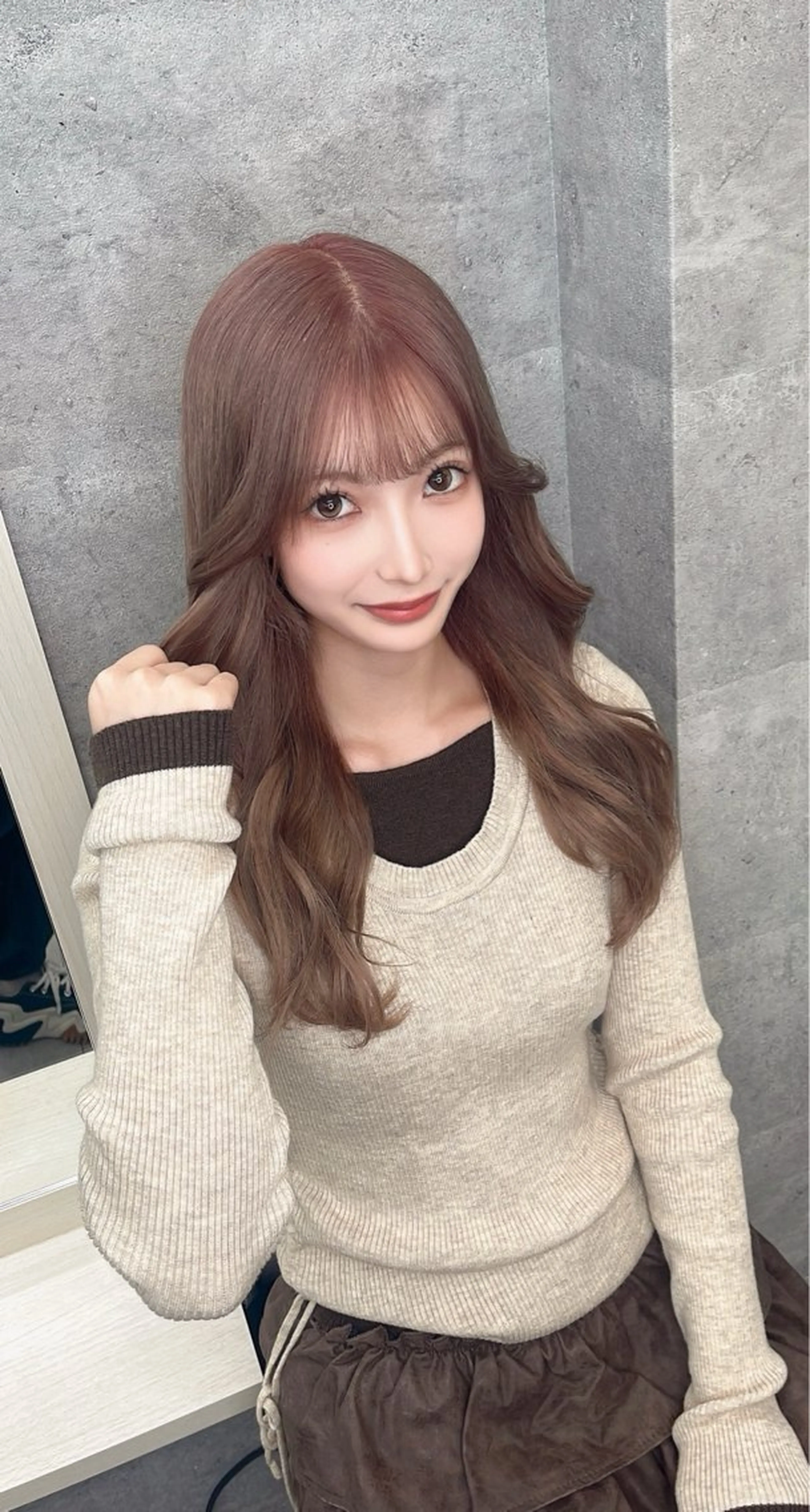 ロング カラー カット ヘアカラー トリートメント ダブルカラー 新宿のヘアスタイル