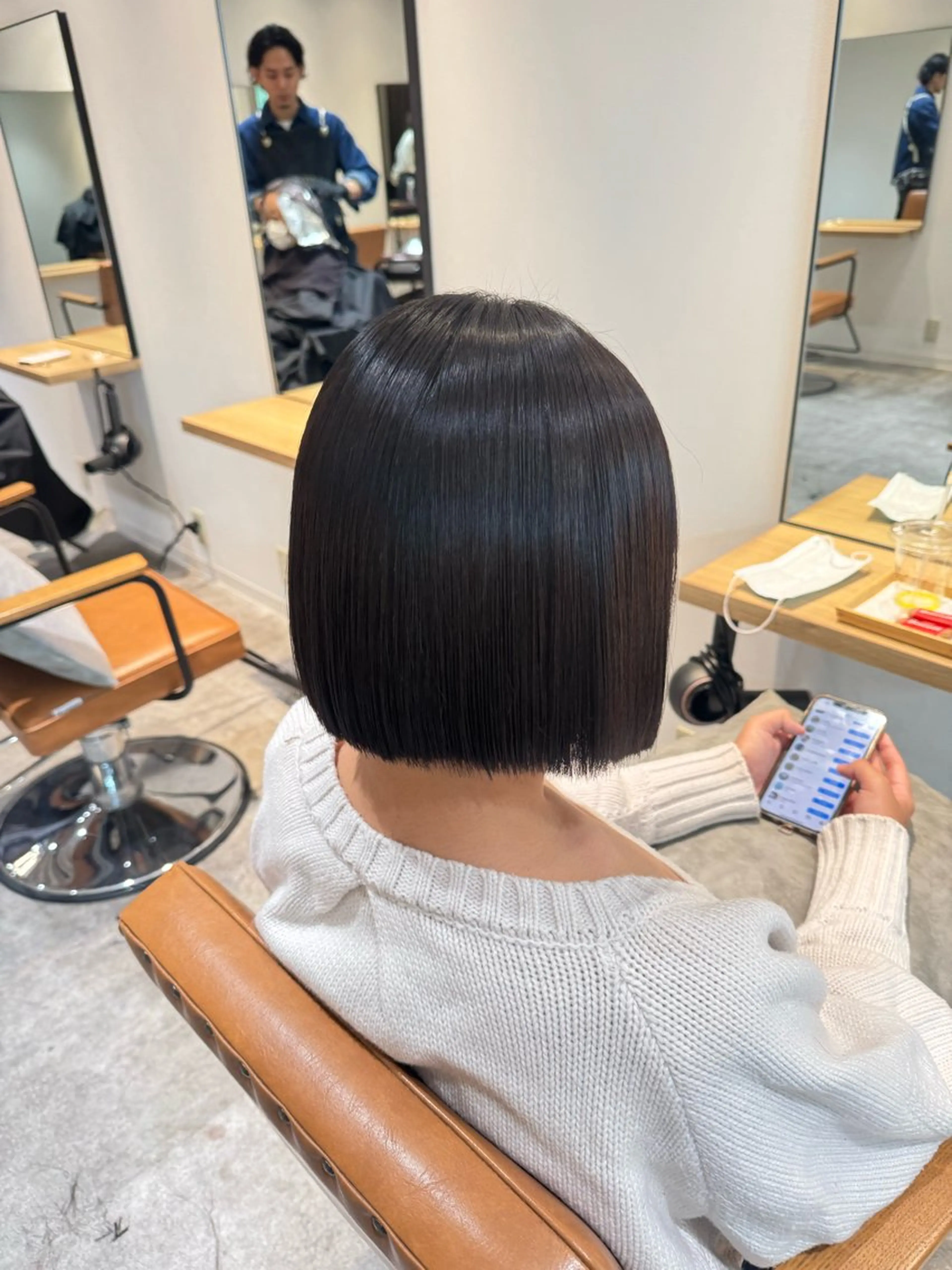 ショート パーマ ボブ 髪質改善 縮毛矯正 カット 縮毛矯正 オスズ 🎀´-のヘアスタイル