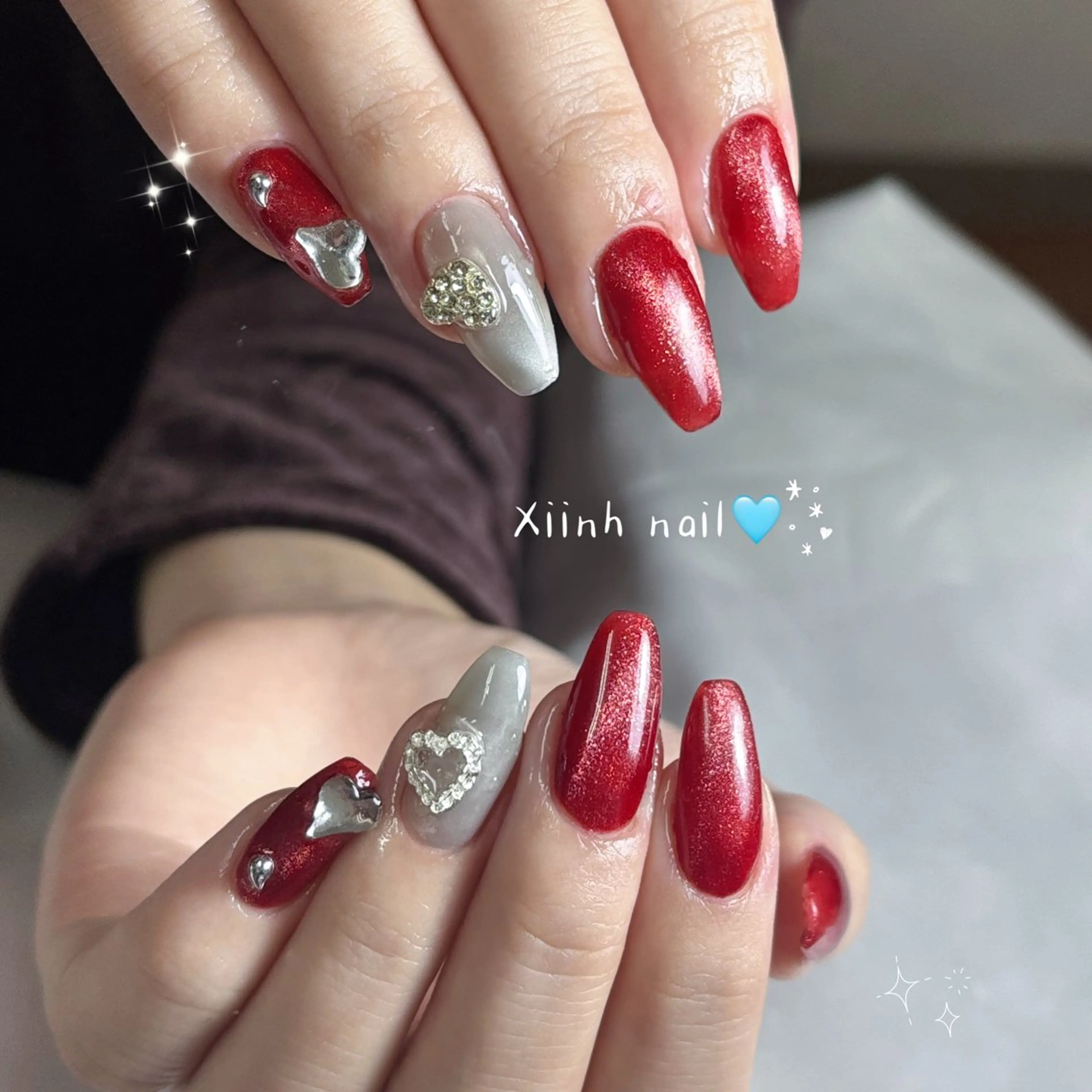 ネイル ブラウン チークネイル 桜ネイル 長さ出し フットネイル ハンドネイル XIINH NAIL SALONのネイルデザイン