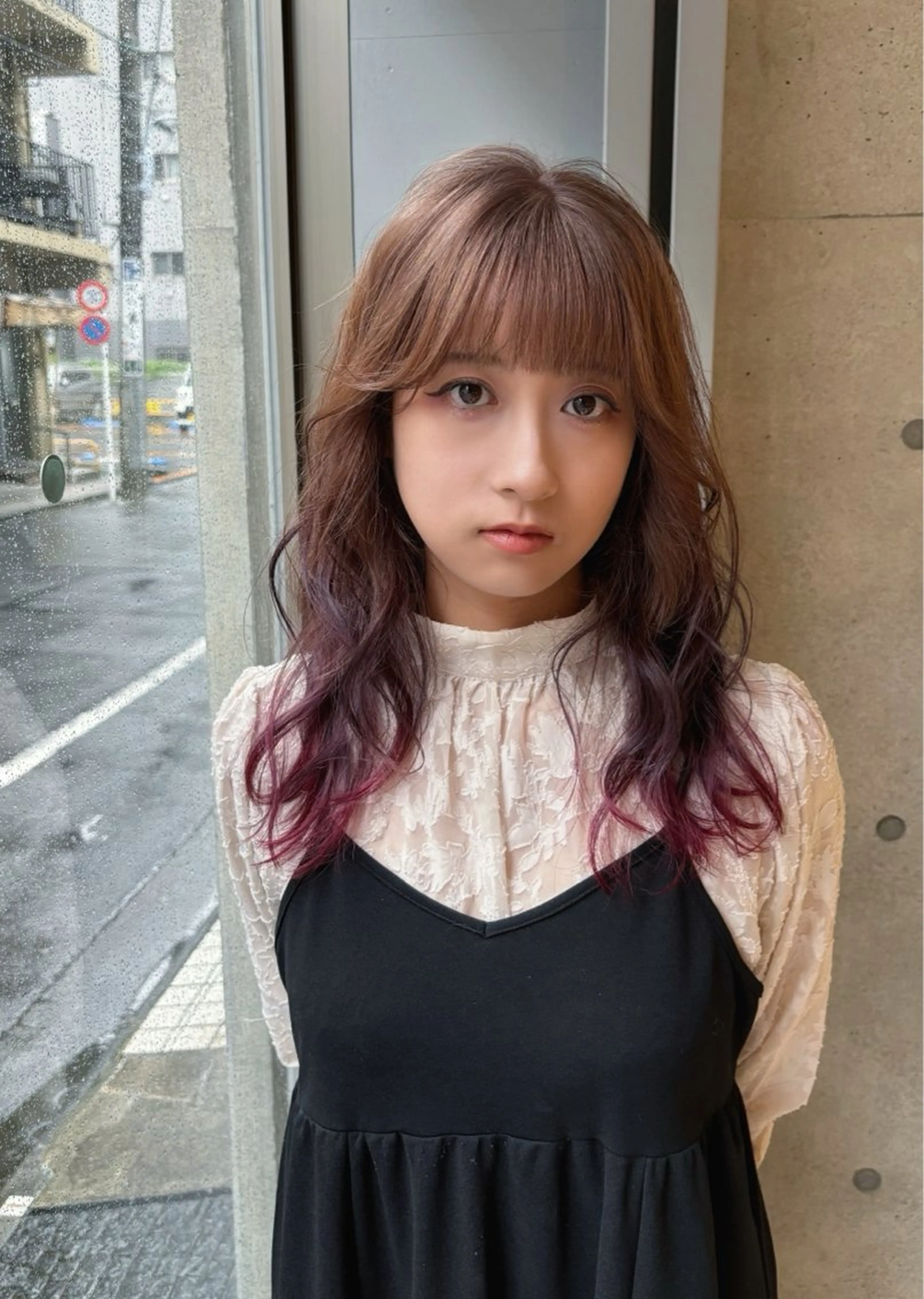 ロング カラー カット ヘアカラー トリートメント ハイトーン/ レイヤーカットyuiのヘアスタイル