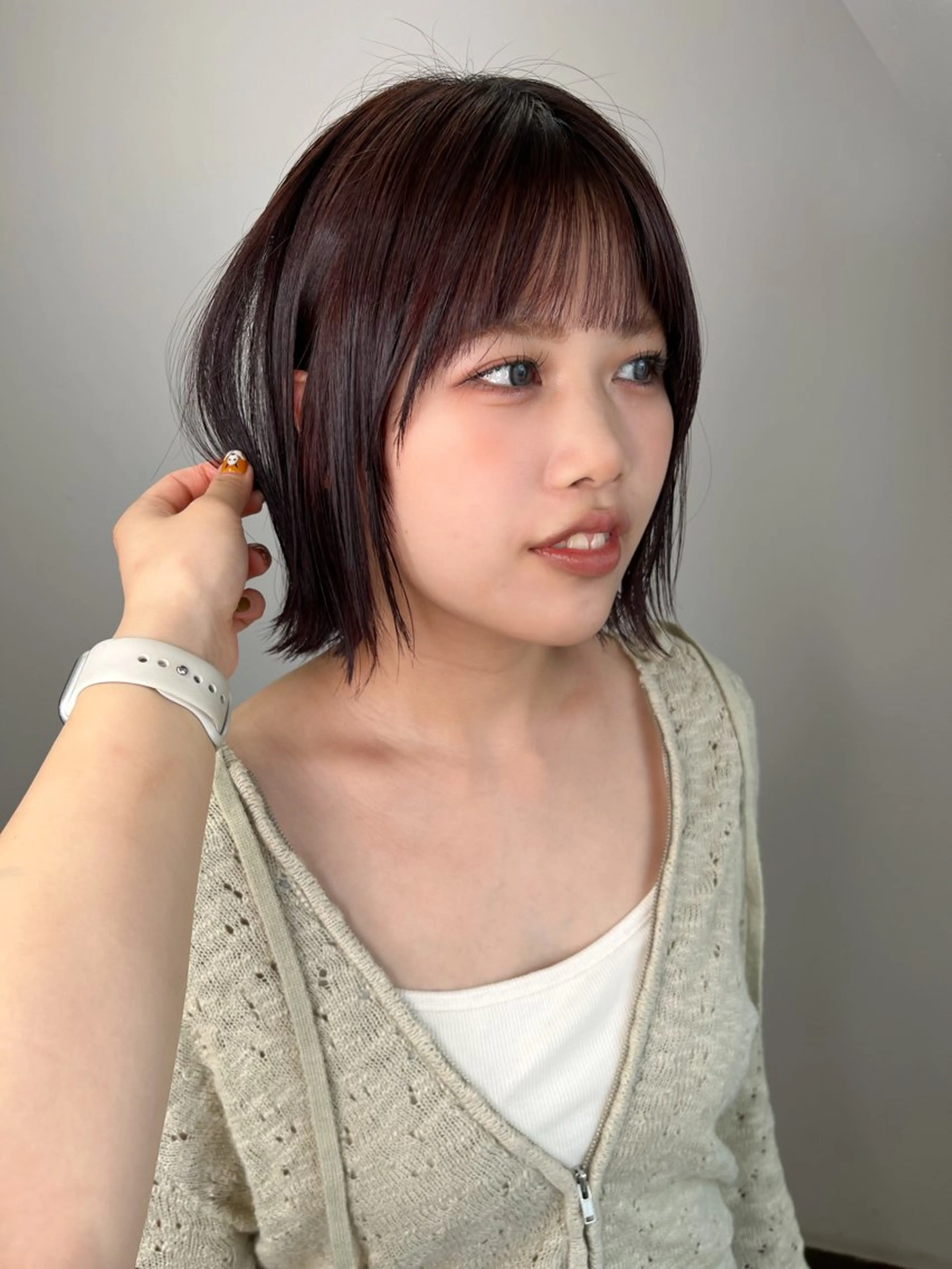 ミディアム カラー パーマ ヘアアレンジ 似合わせ暖色のプロ/ ニュアンスカラー🍊のヘアスタイル