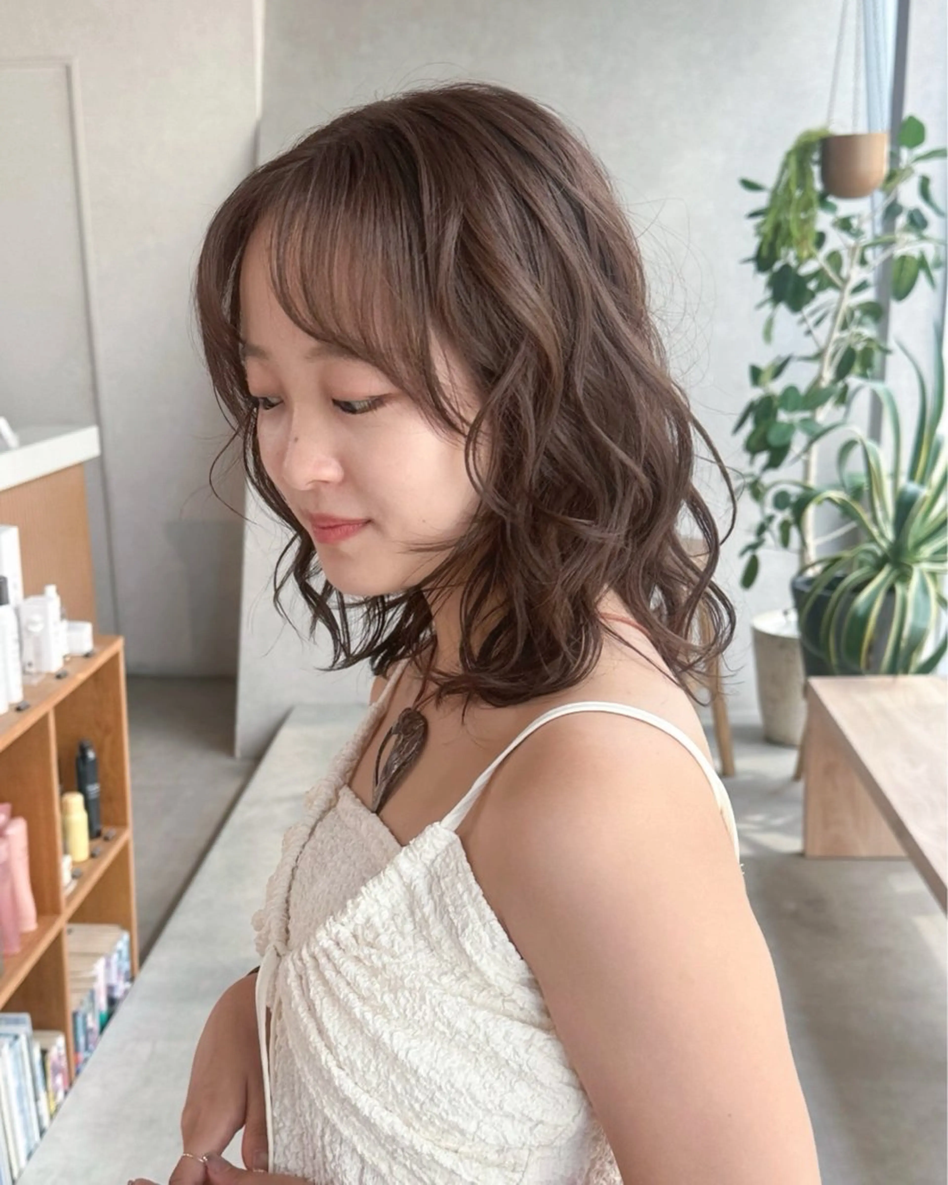 ミディアム カラー パーマ パーマ 🫧もも🫧 ／メンズ〜レディースのヘアスタイル