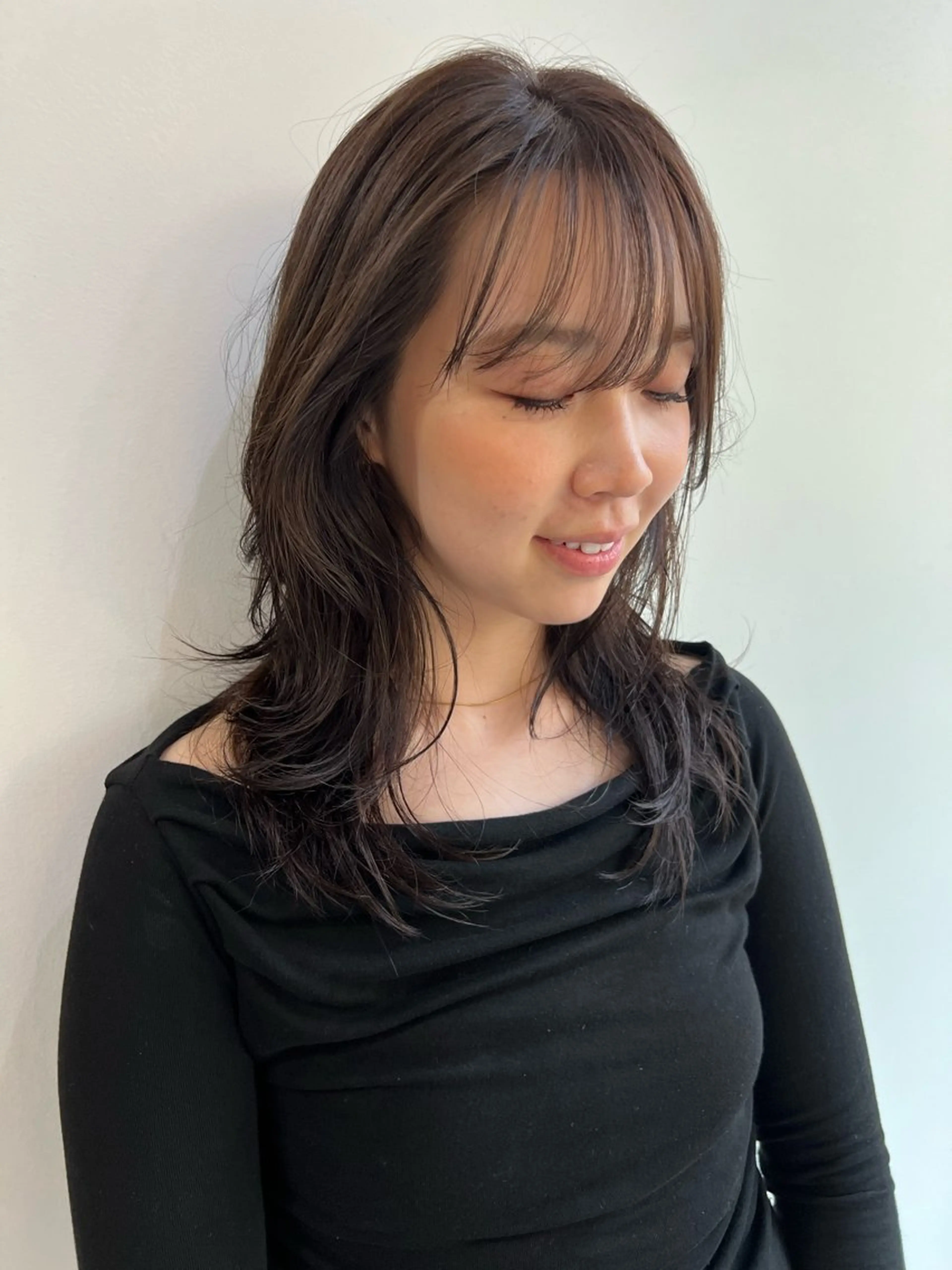 セミロング カラー カット ヘアカラー 三谷 はるなのヘアスタイル
