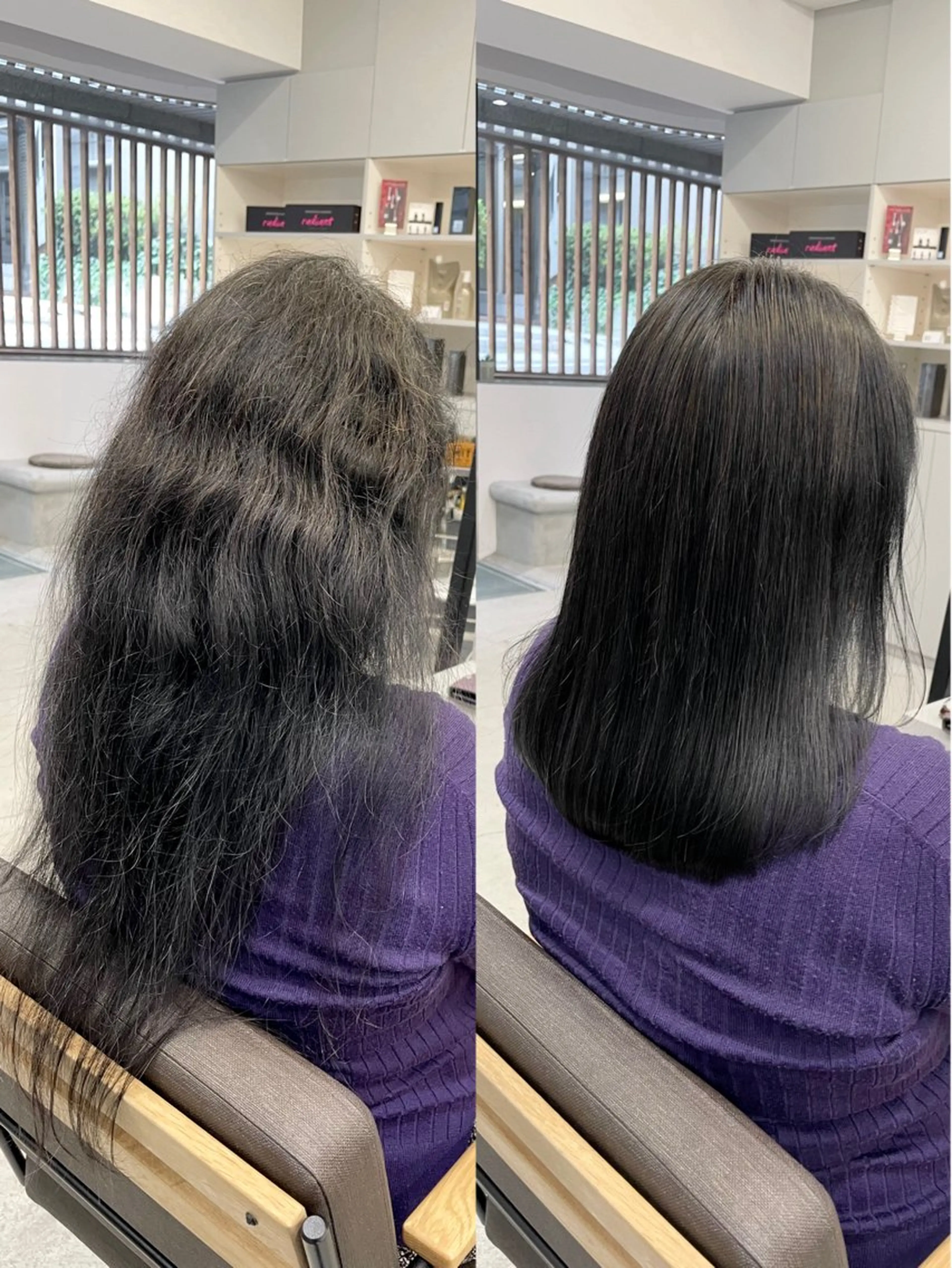ミディアム カラー パーマ ミディアムパーマ 髪質改善 縮毛矯正 ストレートパーマ カット ヘアカラー 縮毛矯正 トリートメント 美髪への最善策を貴方 へ✨凄い艶髪✨萩原のヘアスタイル
